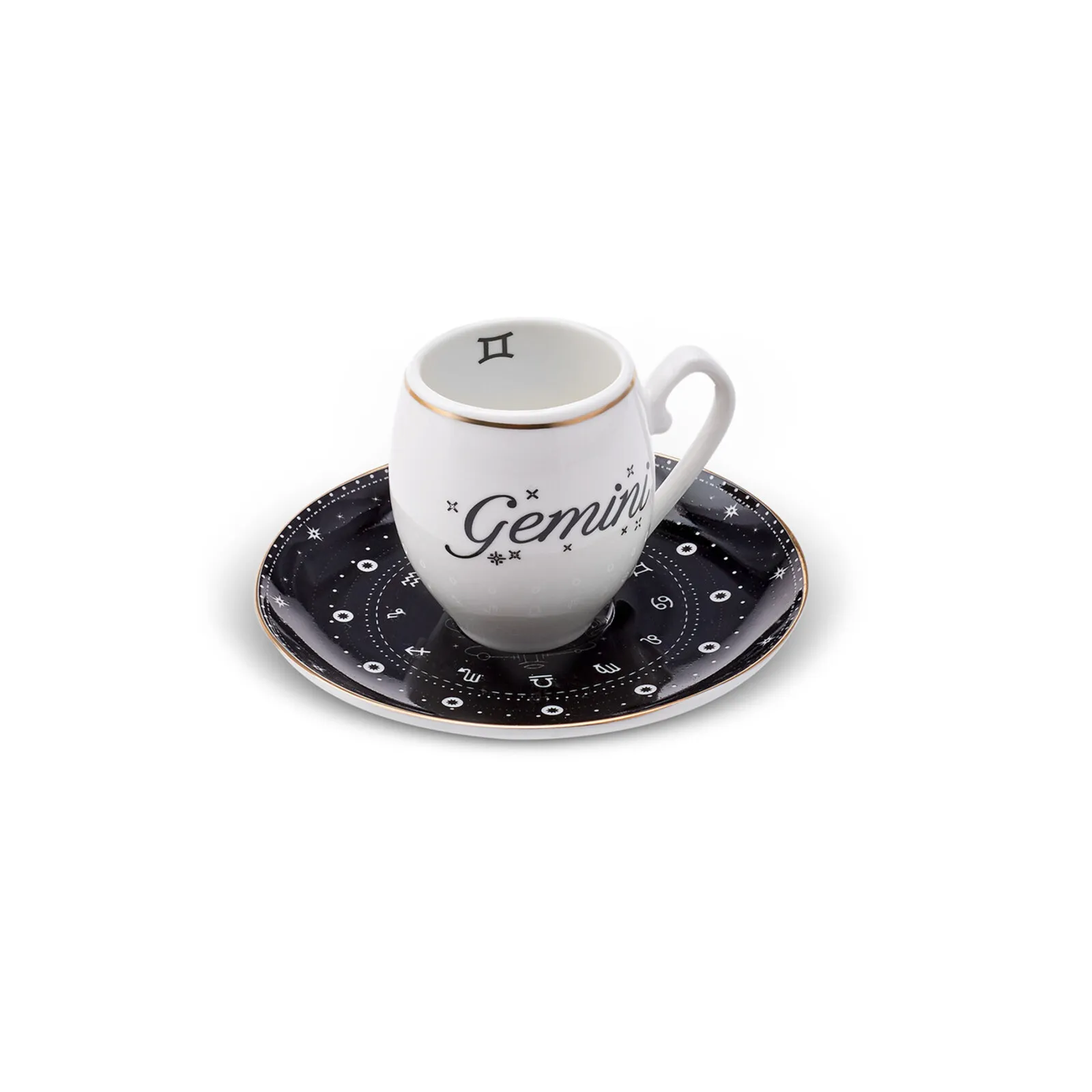 Karaca Signs of the Zodiac Gemini Porcelain Espresso Turkish Coffee Cup, 90ml, Multi - Image 4