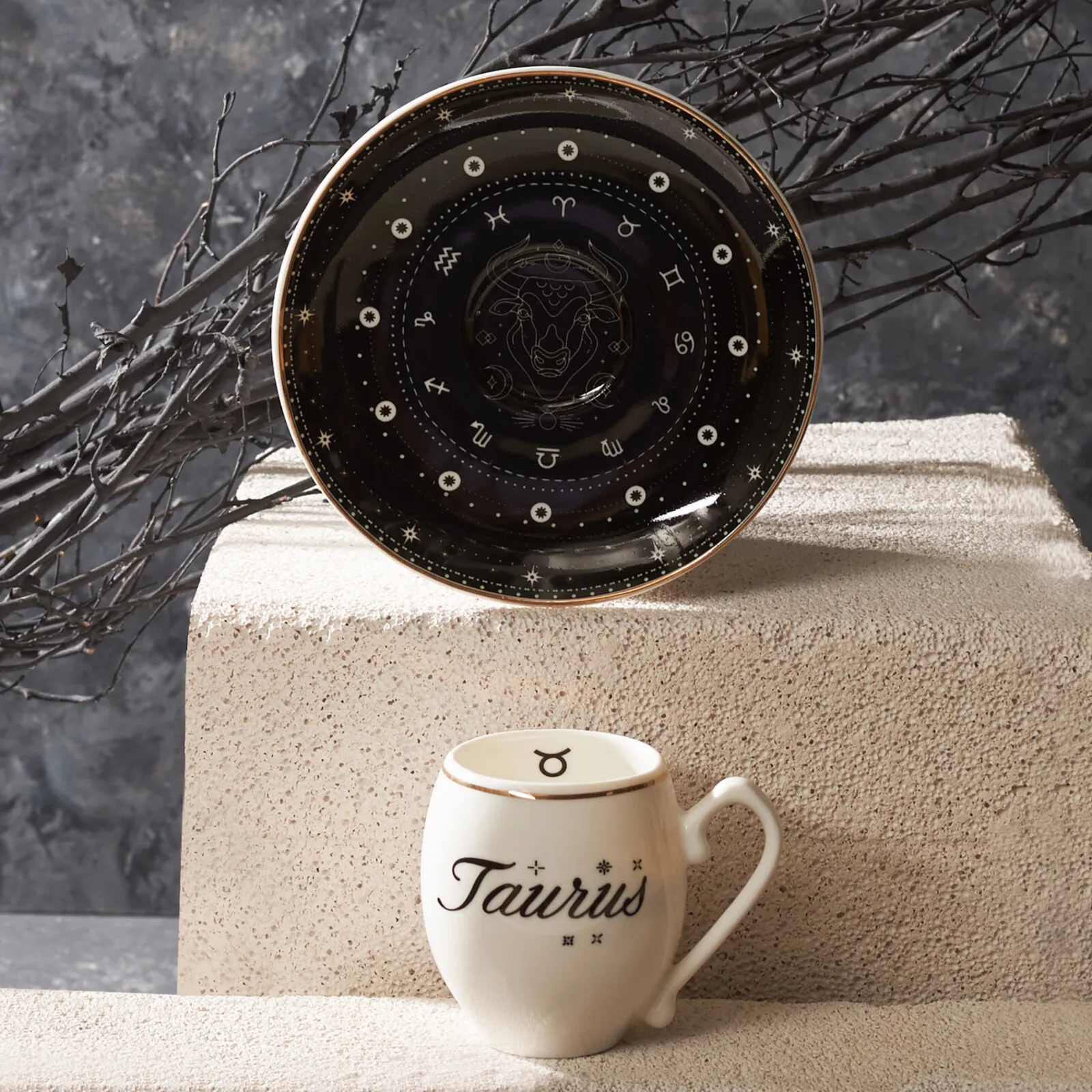Karaca Signs of the Zodiac Taurus Porcelain Espresso Turkish Coffee Cup, 90ml, Multi - Image 3