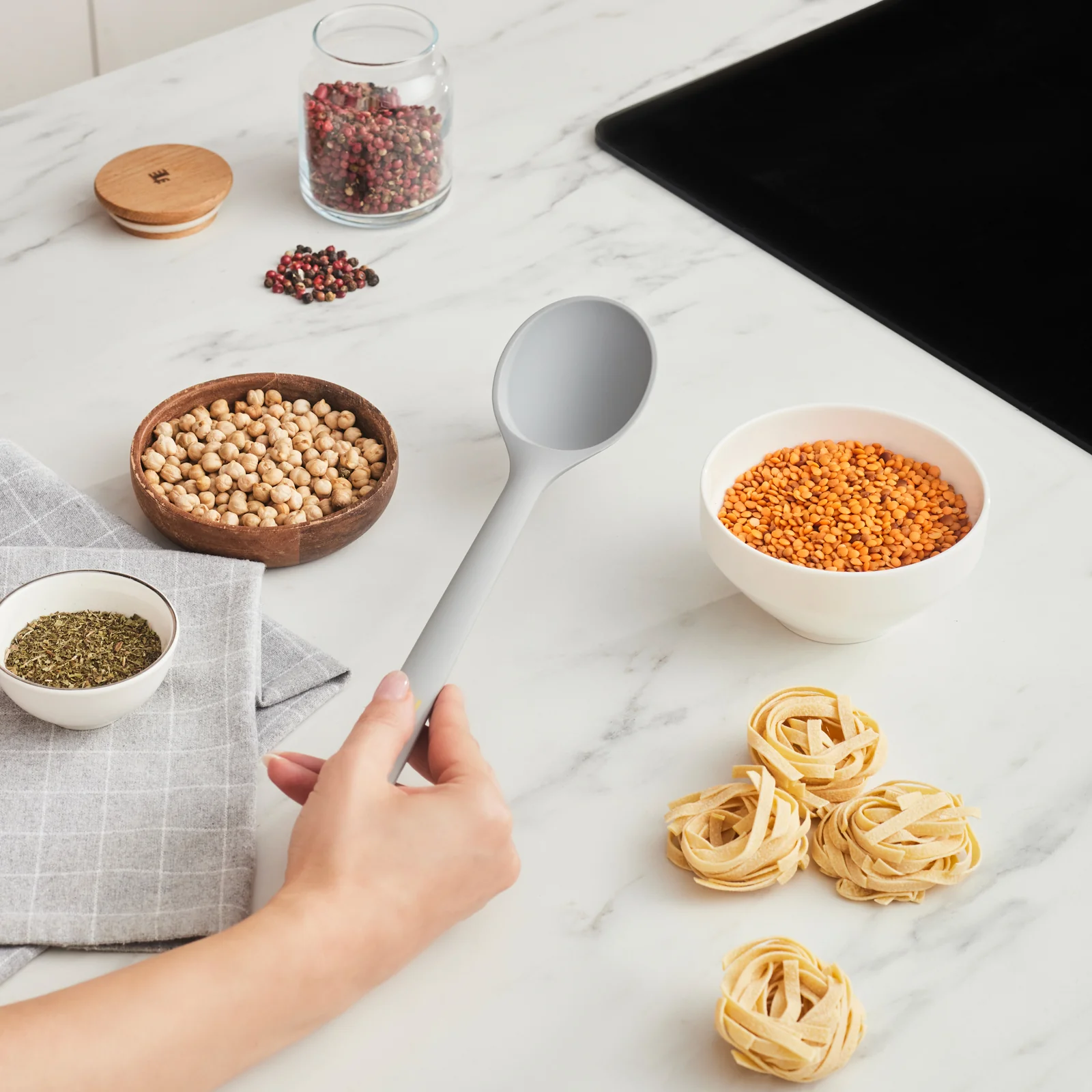 Karaca Silva Silicone Spoon, 33,5cm, Grey - Image 2