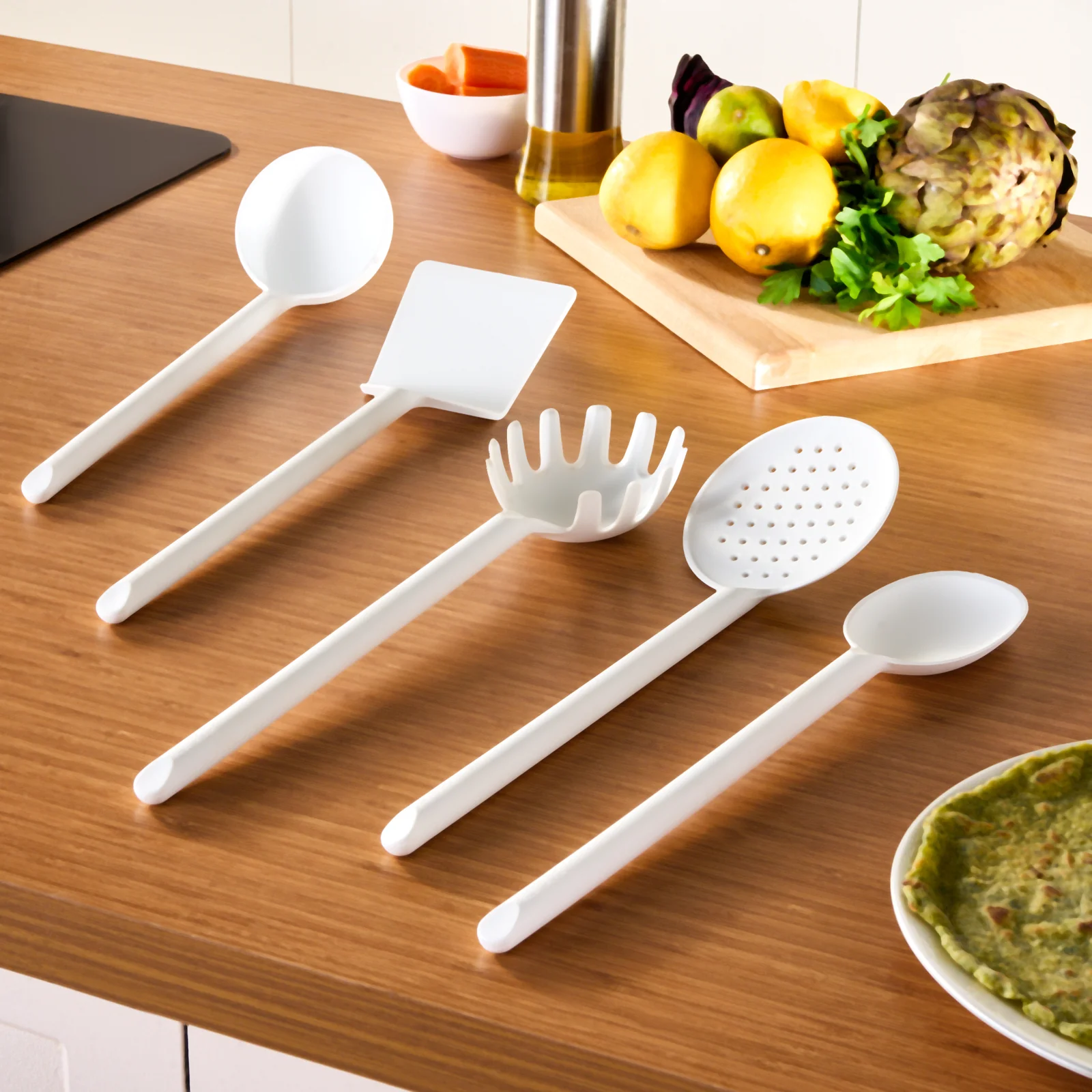 Karaca Simple 5-Piece Utensil Set, White - Image 3