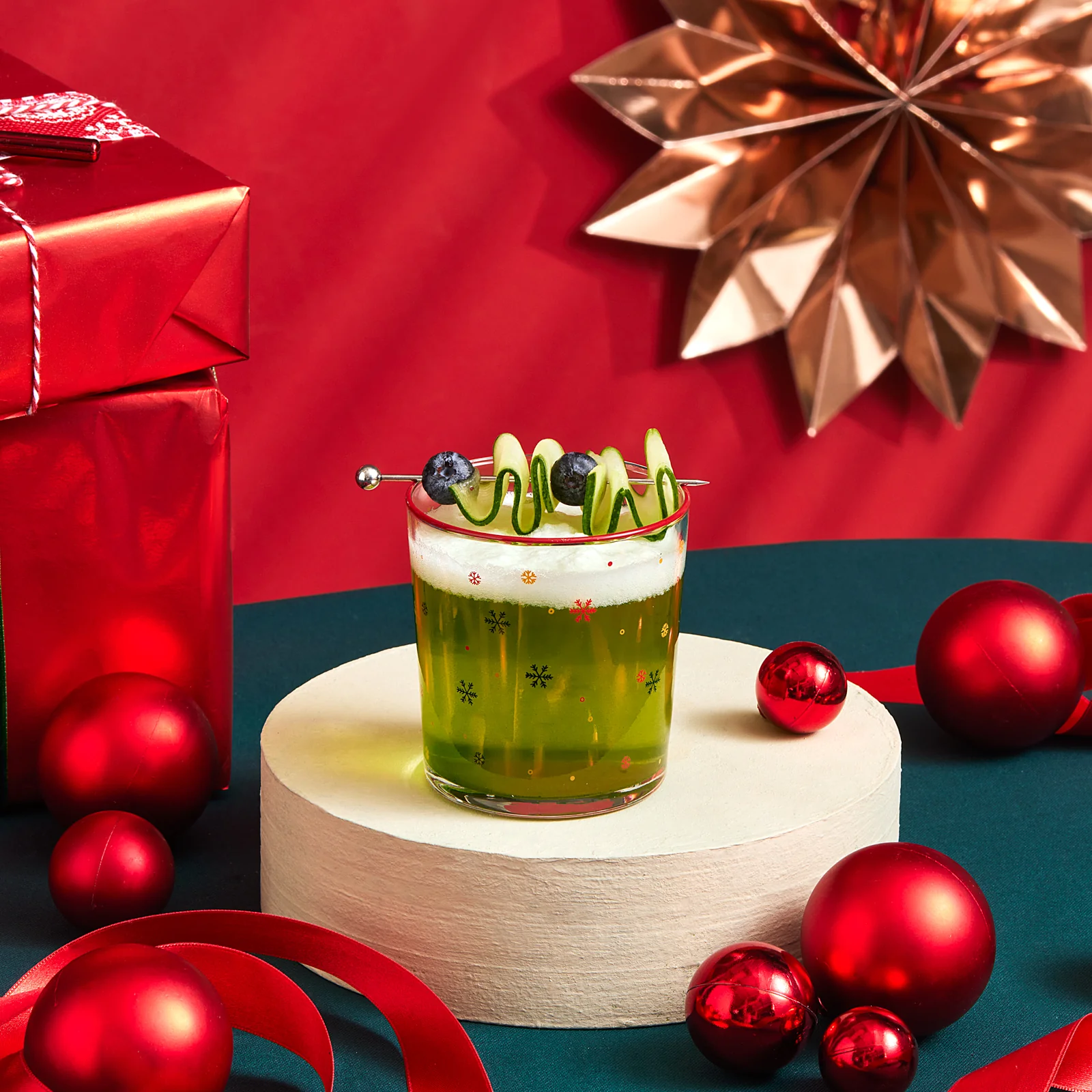 Karaca Home New Year Christmas 3-Piece Snowy Tumbler Glass Set, 380ml, Multi - Image 3
