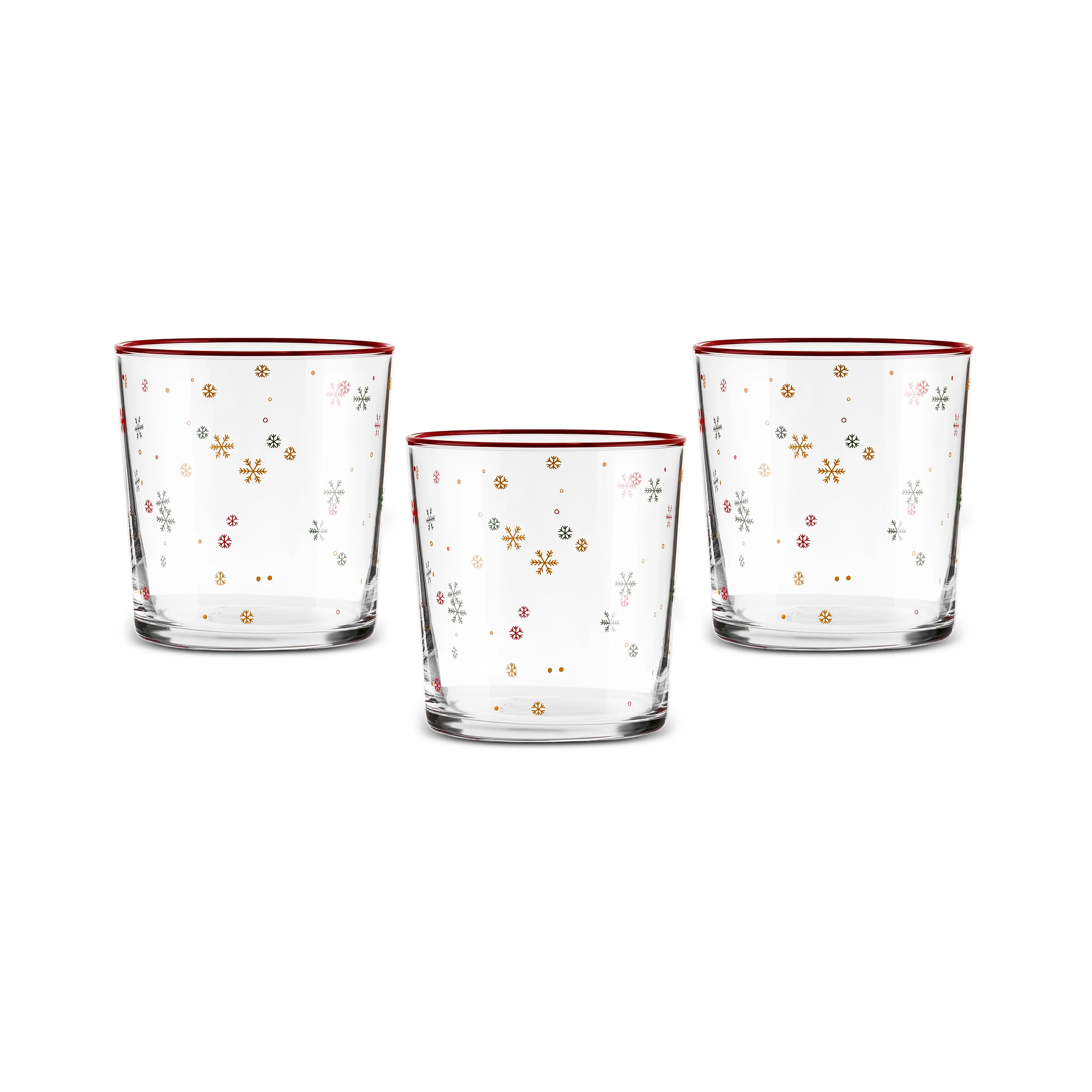Karaca Home New Year Christmas 3-Piece Snowy Tumbler Glass Set, 380ml, Multi - Image 5
