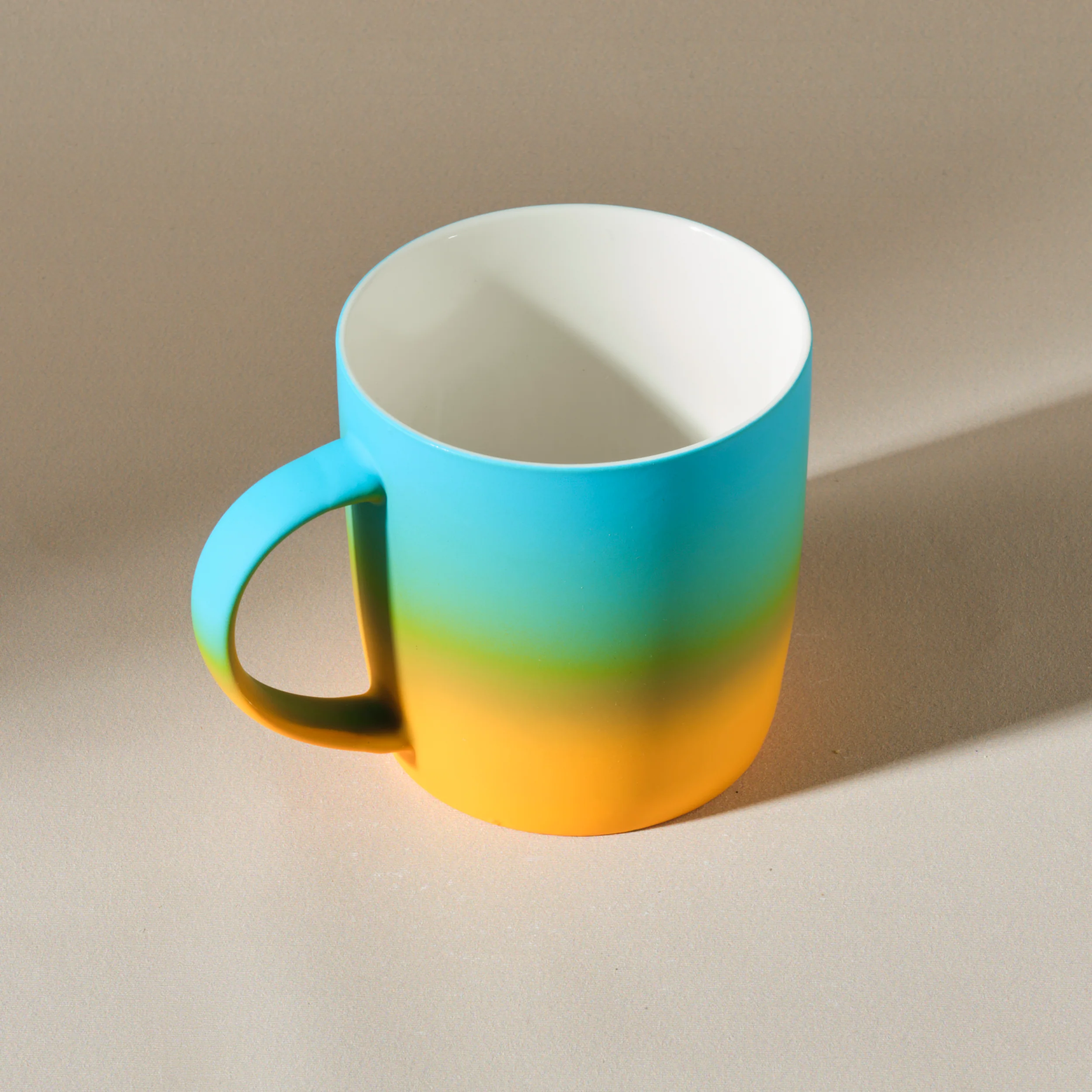 Karaca Soft Touch Porcelain Mug, 340ml, Orange Multi - Image 3
