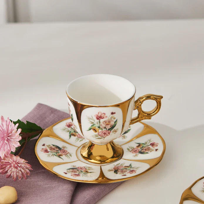 Karaca Söke Porcelain Espresso & Turkish Coffee Cup Set for 2 People, 90 ml, Multi - Image 2