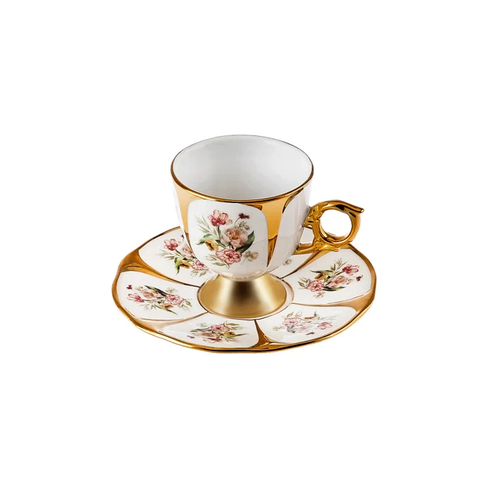 Karaca Söke Porcelain Espresso & Turkish Coffee Cup Set for 2 People, 90 ml, Multi - Image 7