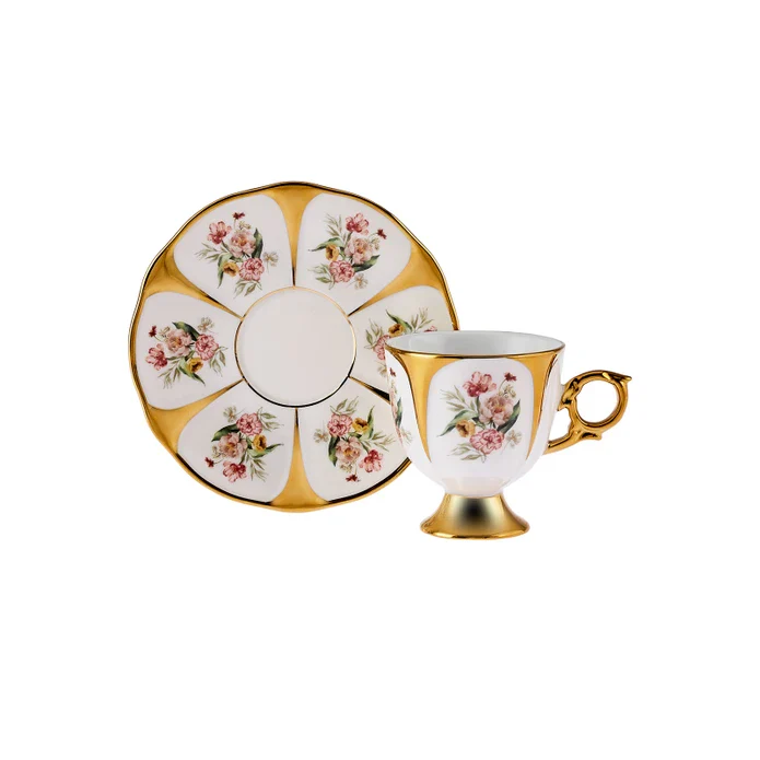 Karaca Söke Porcelain Espresso & Turkish Coffee Cup Set for 2 People, 90 ml, Multi - Image 8