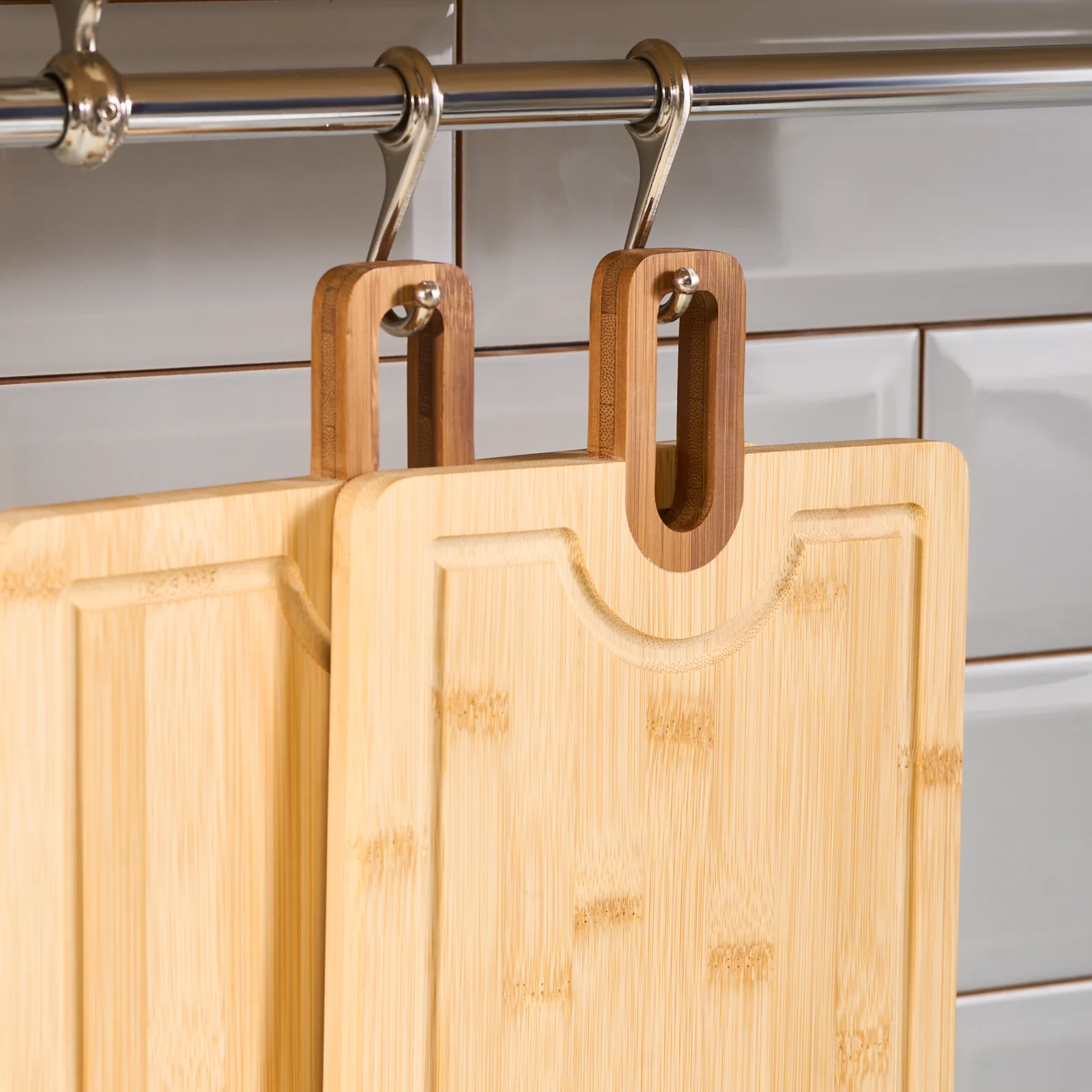 Karaca Squarecut 2-Piece Bamboo Chopping Board Set, Wood - Image 4