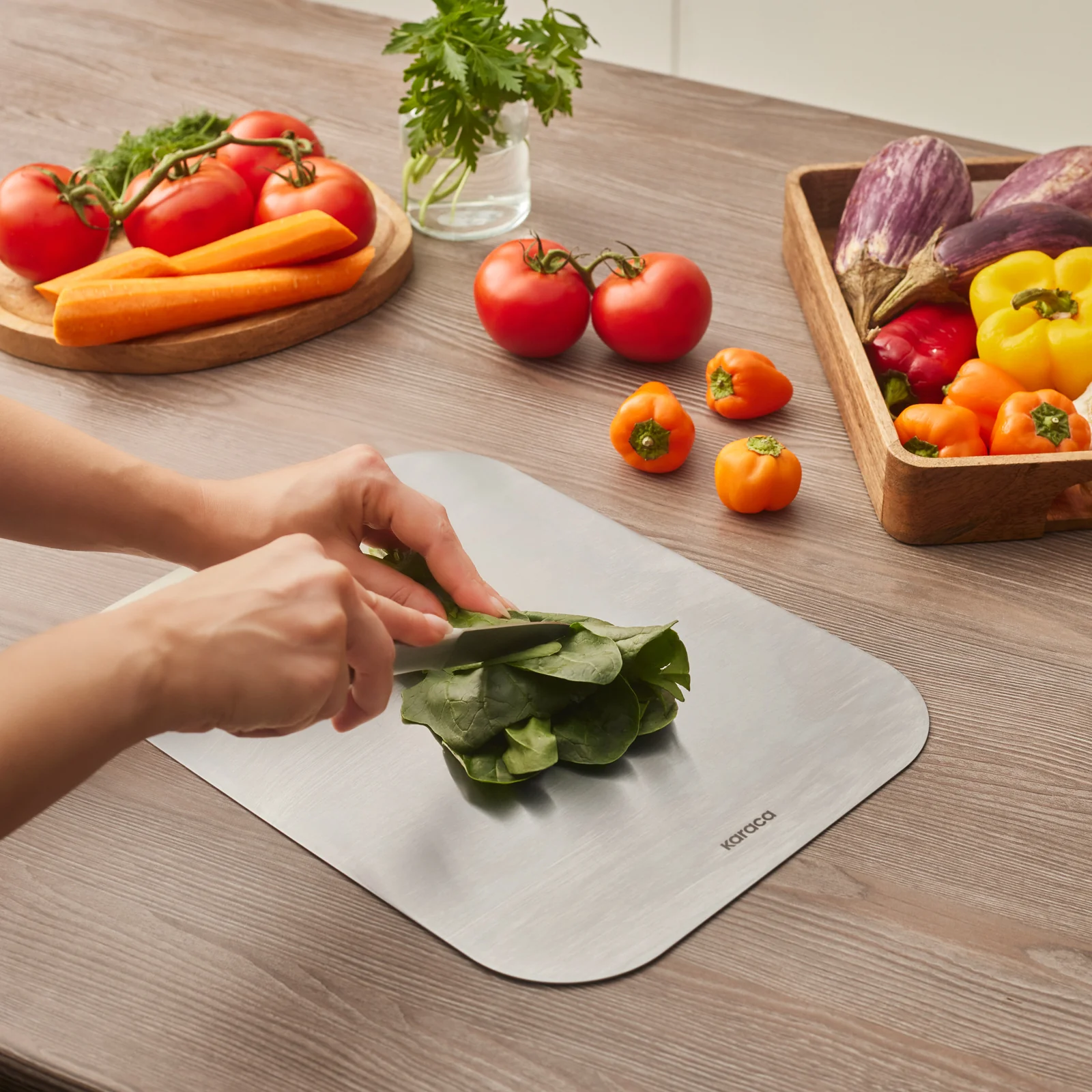 Karaca Stainless Steel Chopping Board, 26x34cm, Inox - Image 8