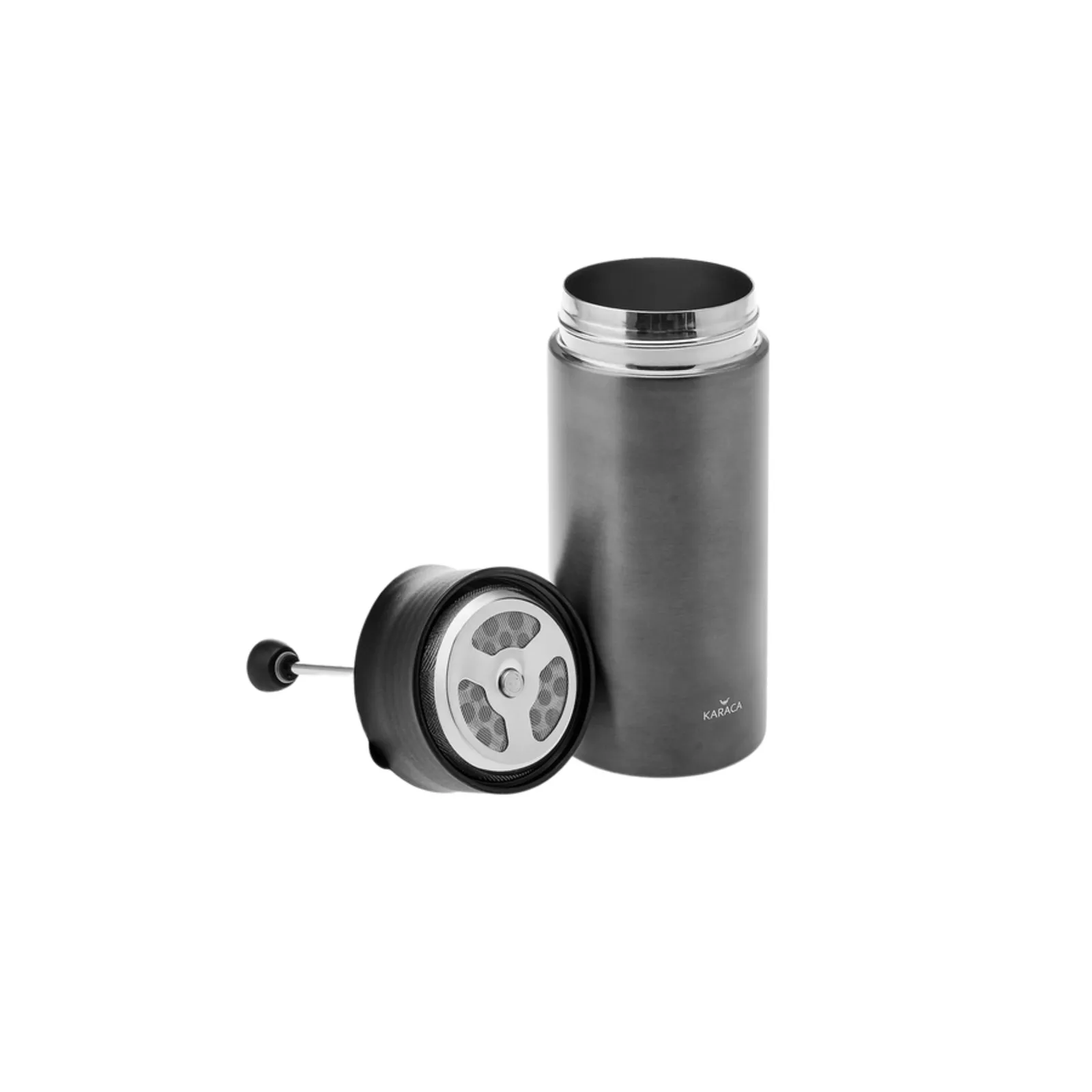 Karaca Stainless Steel French Press Flask, 350ml, Silver Black - Image 4