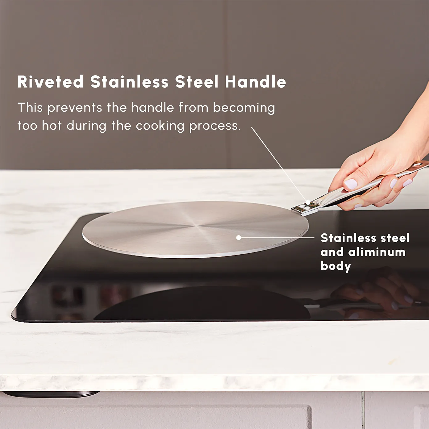 Karaca Stainless Steel Induction Hob Plate Adapter, 23.5cm, Grey - Image 5