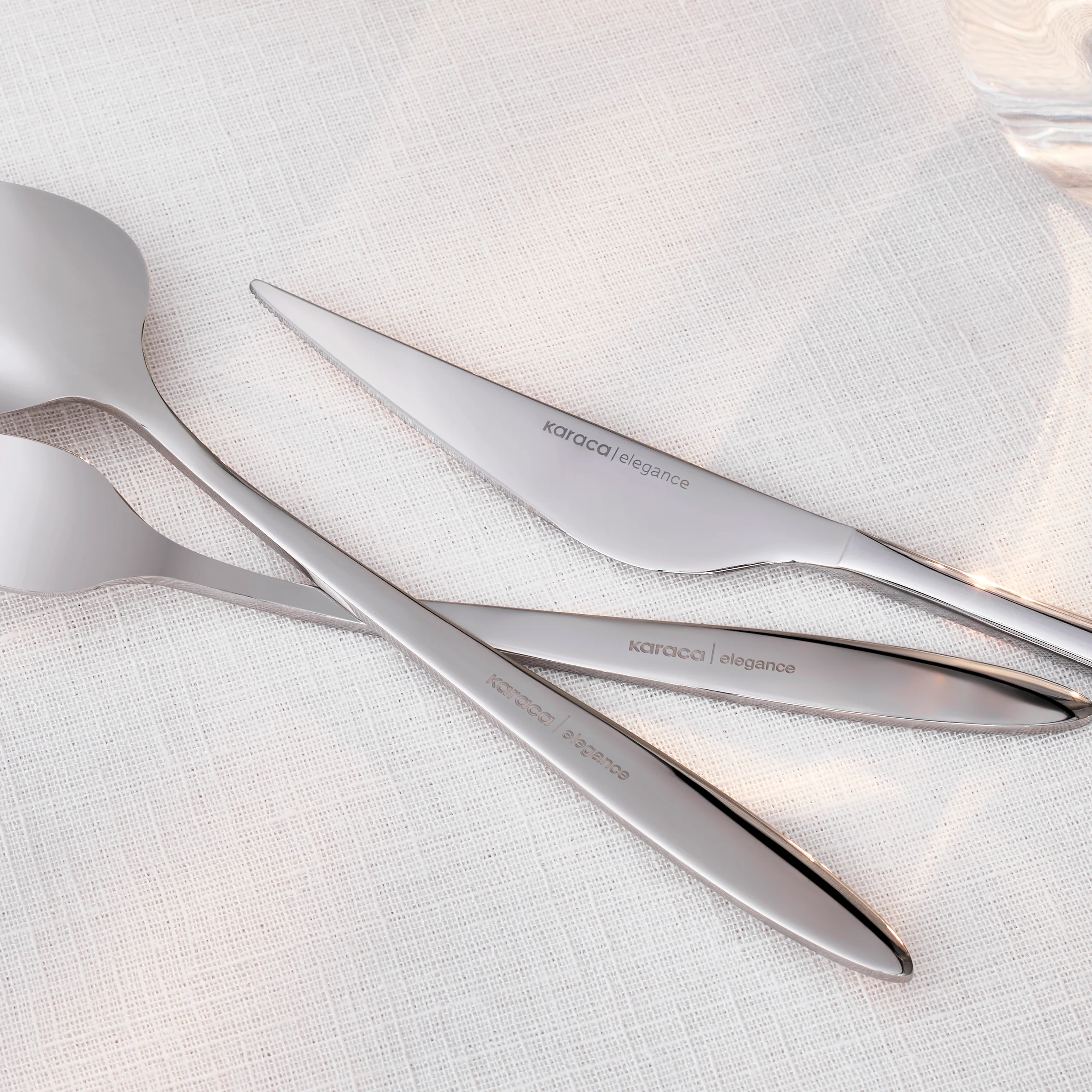 Karaca Nuova Stainless Steel 24-Piece Cutlery Set for 6 People, Silver - Image 4