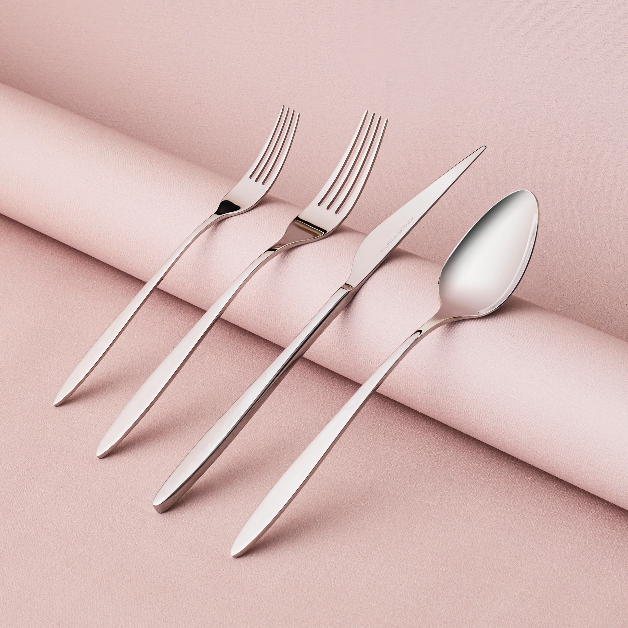 Karaca Nuova Stainless Steel 24-Piece Cutlery Set for 6 People, Silver - Image 7