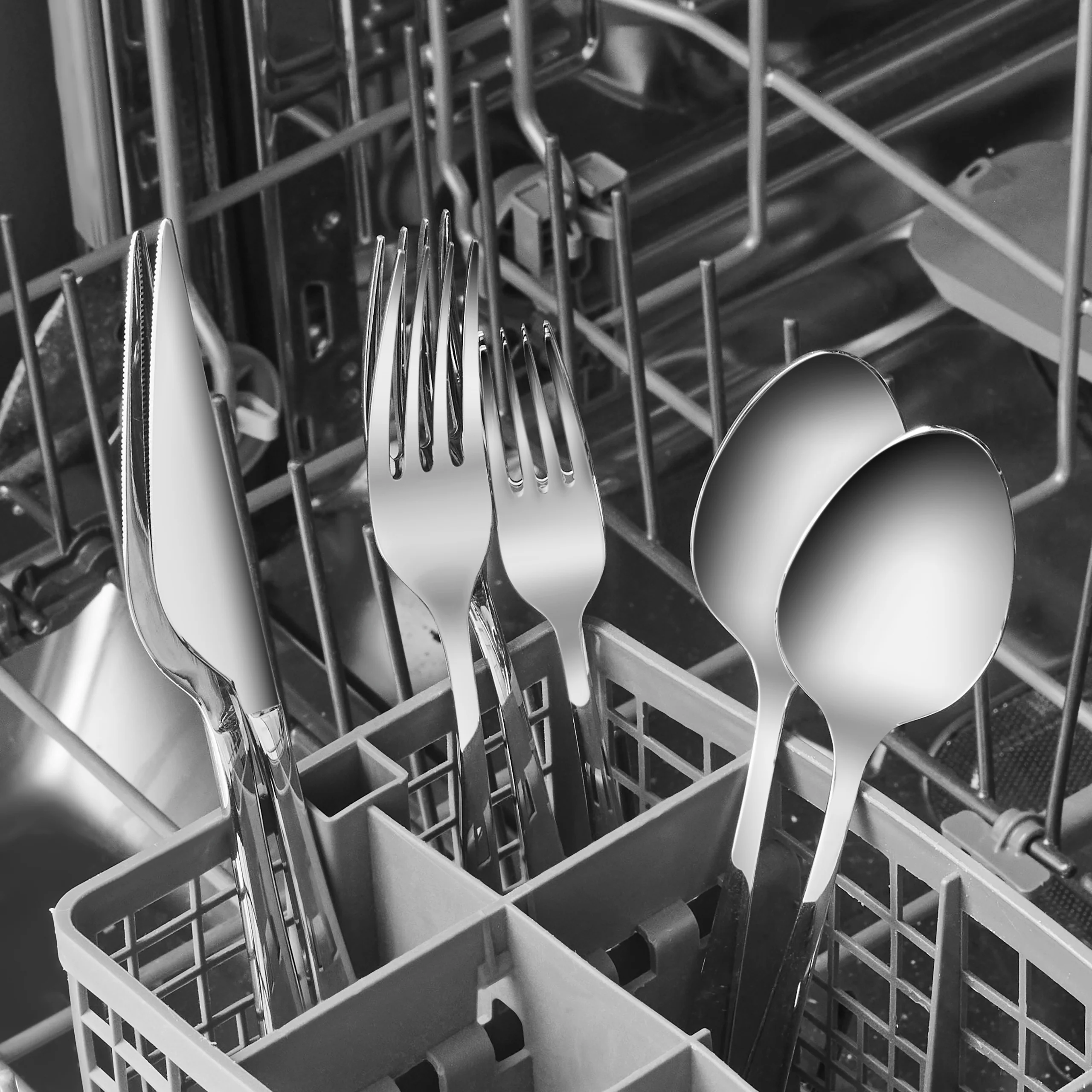 Karaca Nuova Stainless Steel 24-Piece Cutlery Set for 6 People, Silver - Image 8