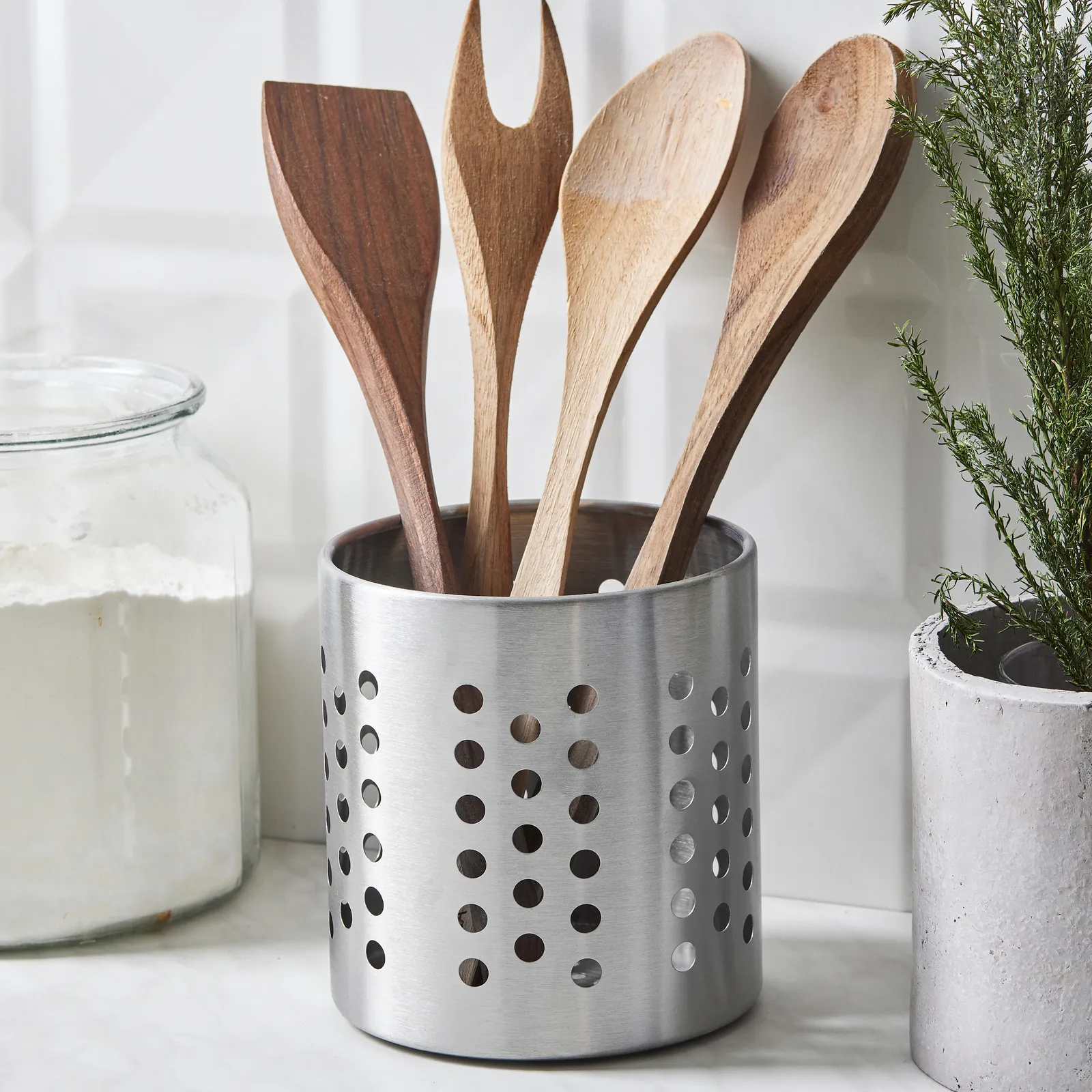 Karaca Stainless Steel Utensil Holder, 12cmx13cm Silver - Image 3