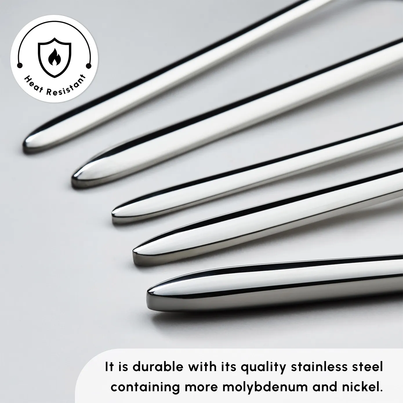 Karaca Stark 84-Piece 316+ Stainless Steel Cutlery Set for 12 People, Silver - Image 5