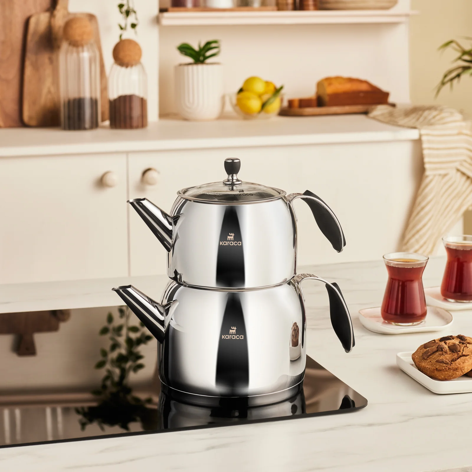 Karaca Stelly Stainless Steel Teapot Set, XL, Inox - Image 2