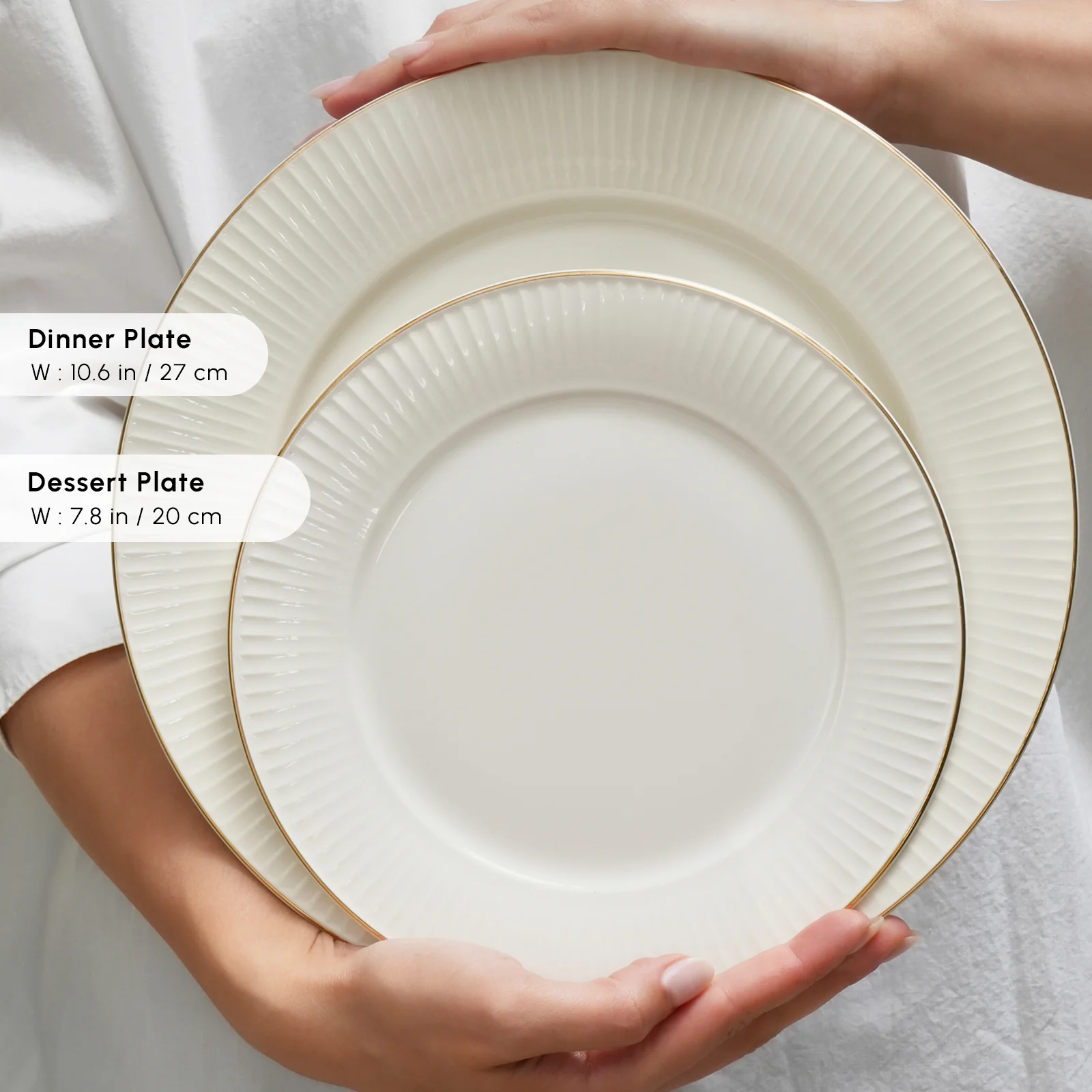 Karaca Stream Bone China Massimo 24-Piece Dinner Set for 6 People, Gold - Image 6