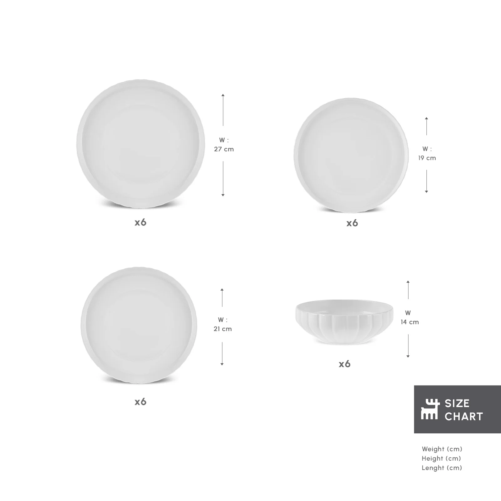 Karaca Stream Bone China Pumpkin 24-Piece Dinner Set for 6 People, White - Image 2