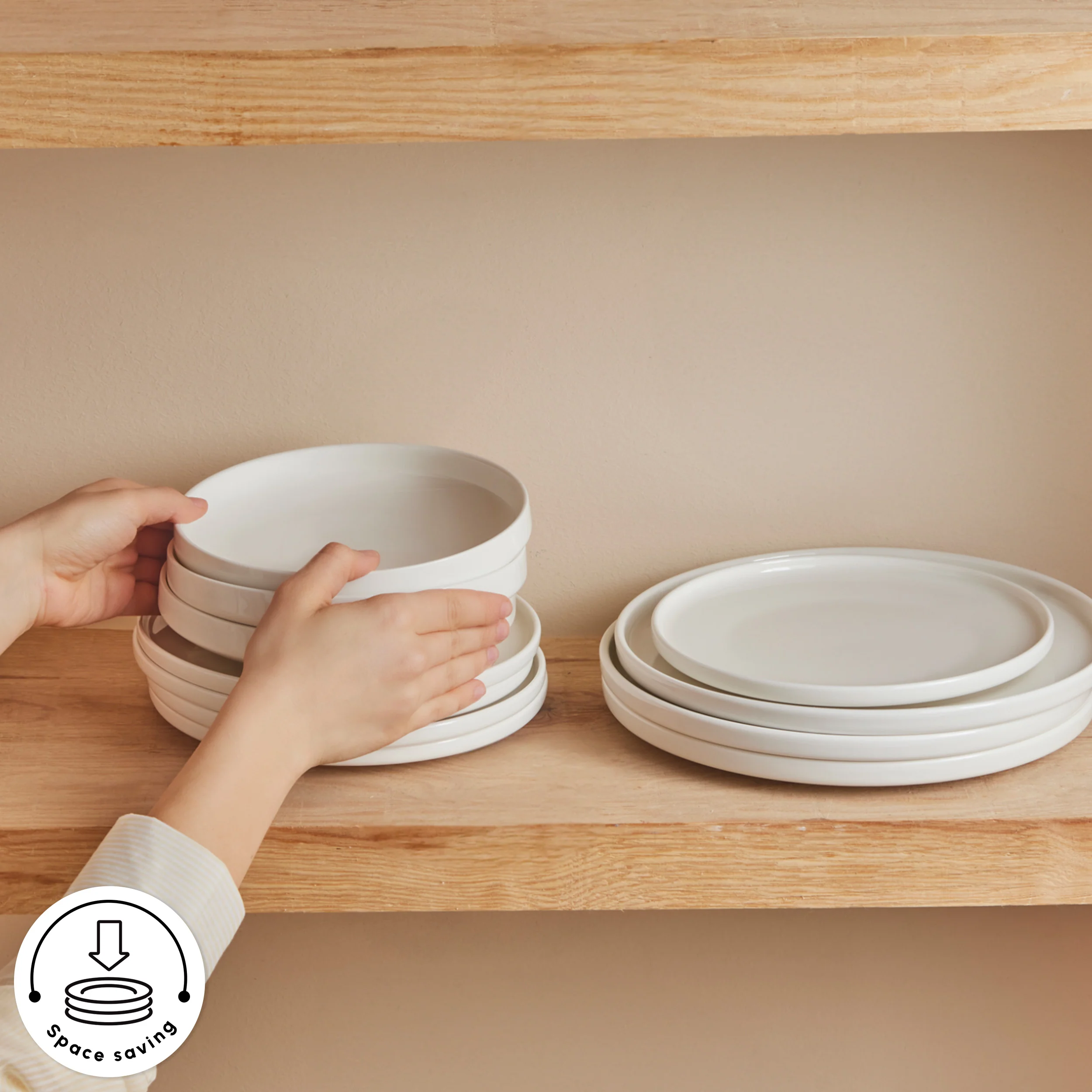Karaca Stream Bone China Felix XL 18-Piece China Dinner Set for 6 People, White - Image 8