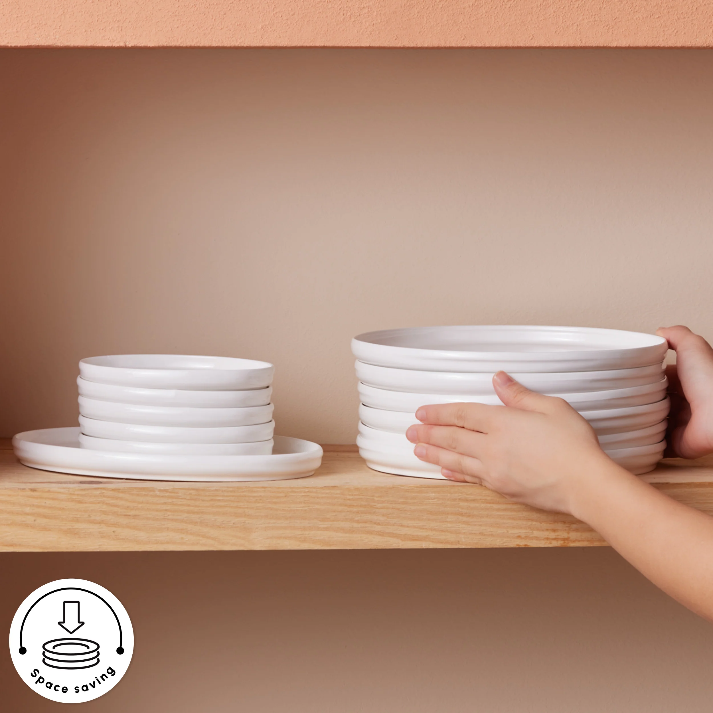 Karaca Stream Bone China Sunset 34-Piece Serveware Set for 6 People, White - Image 7