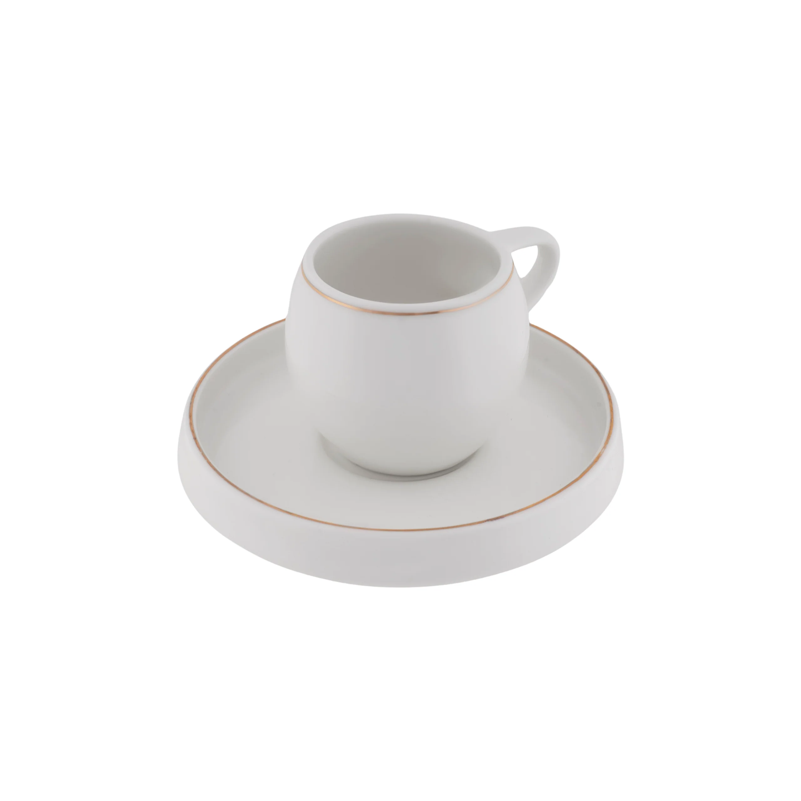 Karaca Streamline Sunset 12-Piece Porcelain Espresso Turkish Coffee Cup Set for 6 People, 100ml, White - Image 8