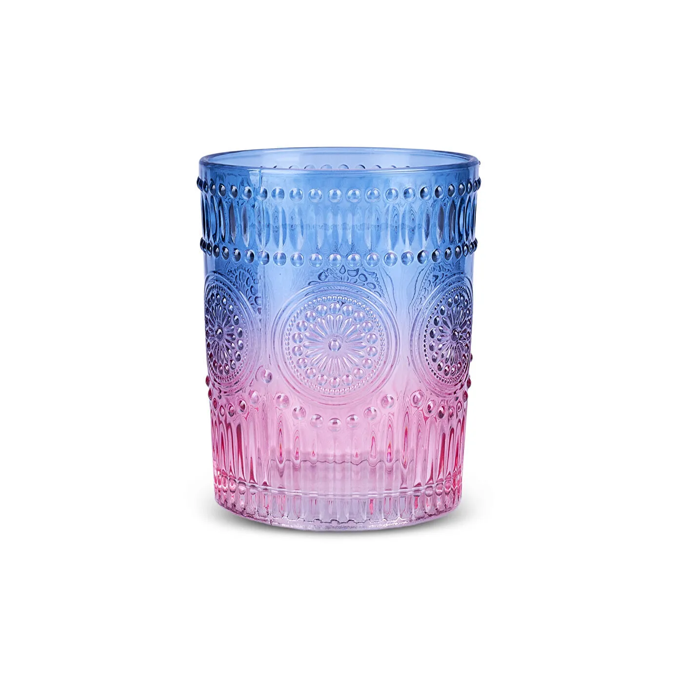 Karaca Sunflower Glass Tumbler Glass, 250ml, Blue - Pink - Image 4