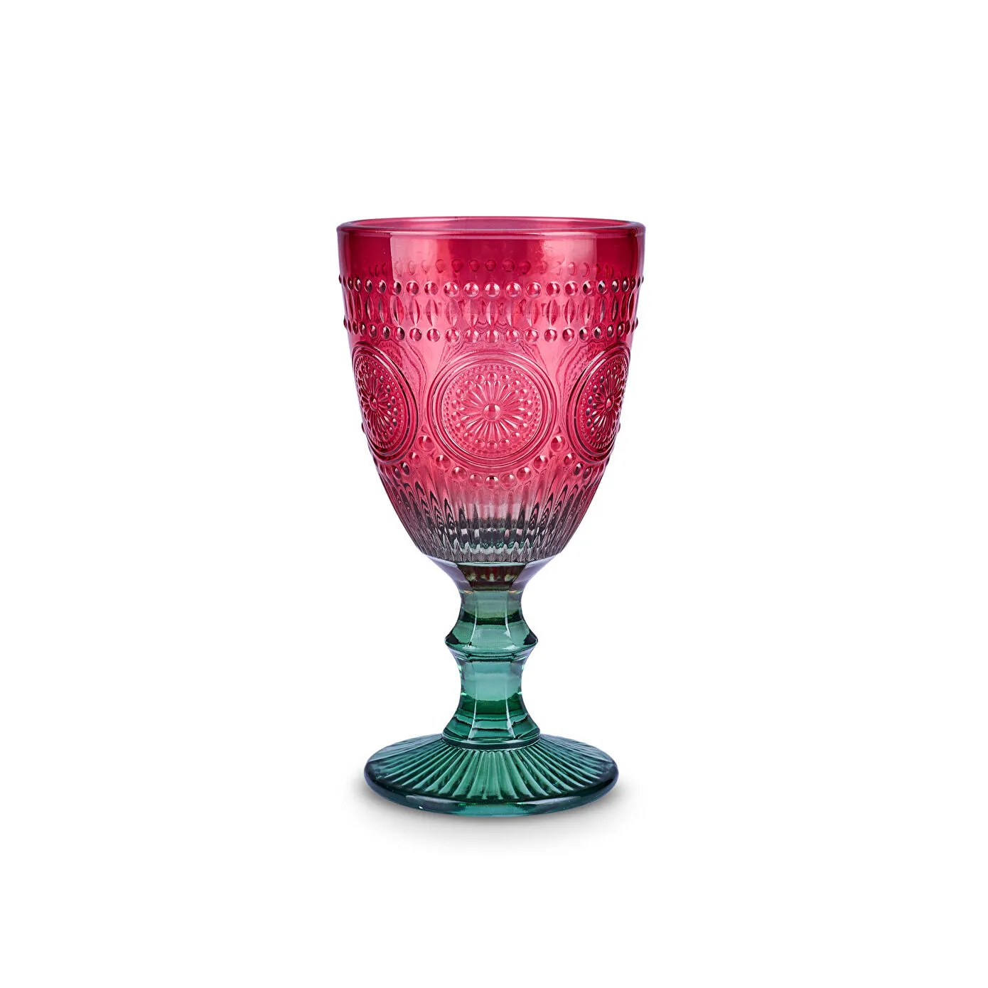 Karaca Sunflower Wine Glass, 315ml, Red Green