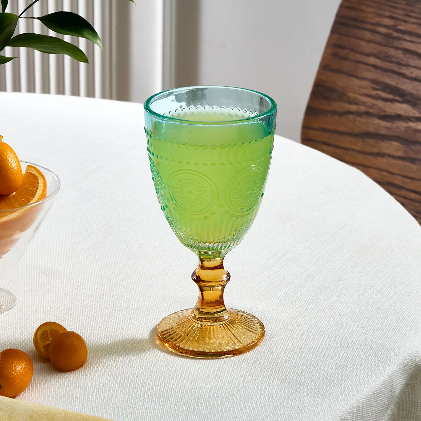 Karaca Sunflower Wine Glass, 314ml, Blue Yellow