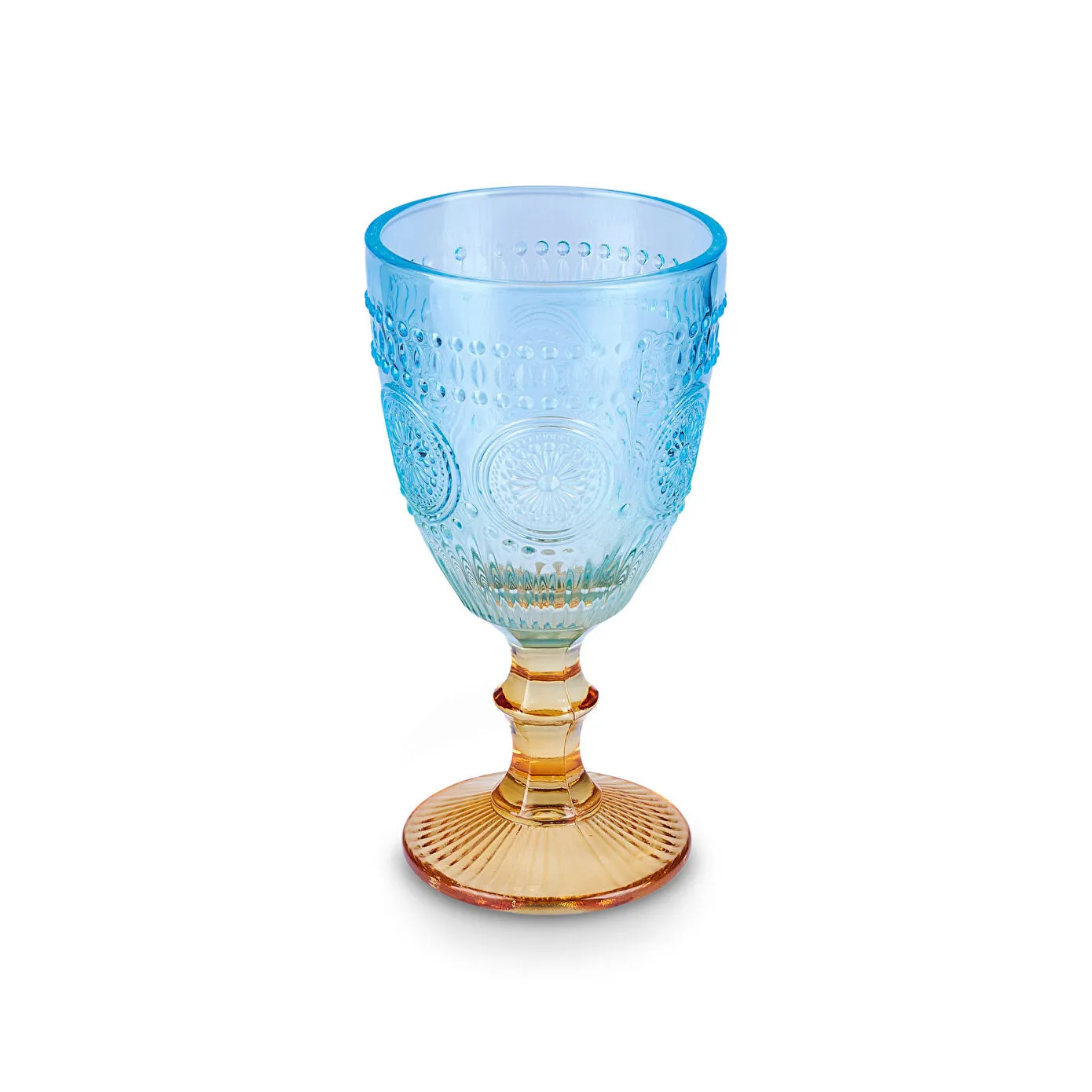 Karaca Sunflower Wine Glass, 314ml, Blue Yellow - Image 4