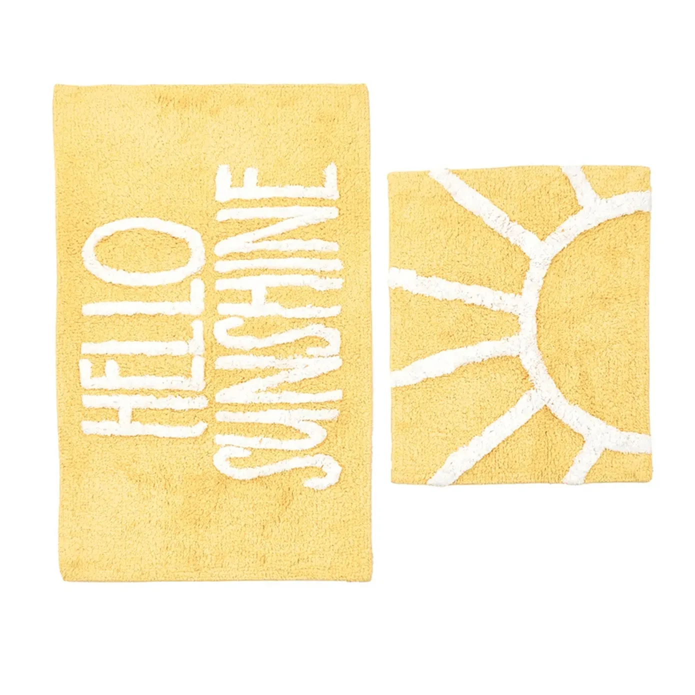 Karaca Sunshine Bath Mat Set, 2 Piece, Yellow White - Image 2