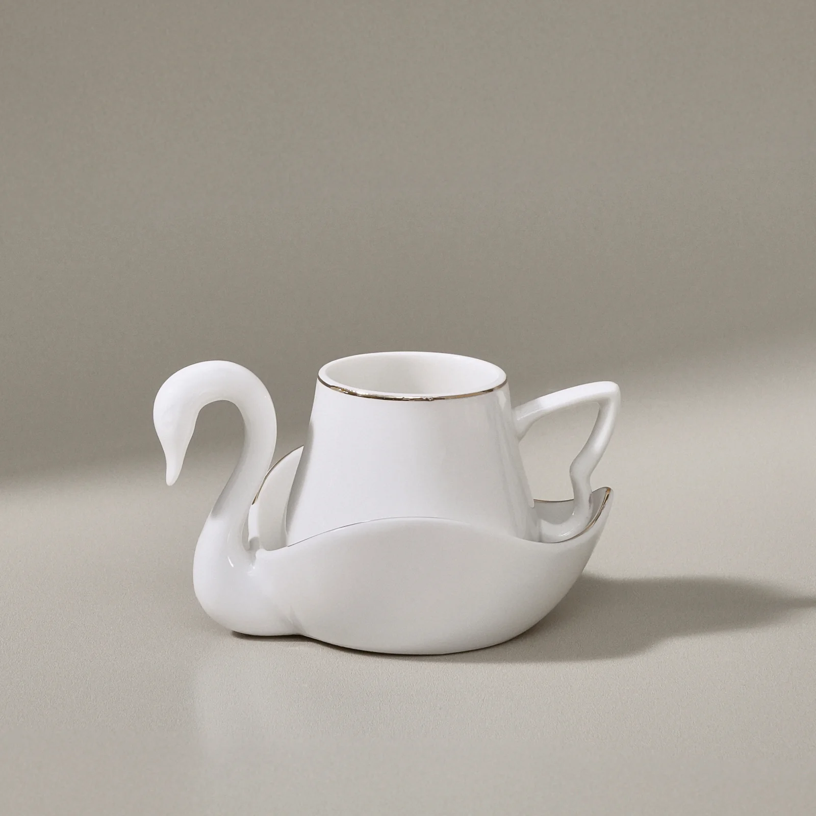 Karaca Swan 12-Piece Bone China Espresso Turkish Coffee Cup Set for 6 People, 90ml, Multi - Image 3
