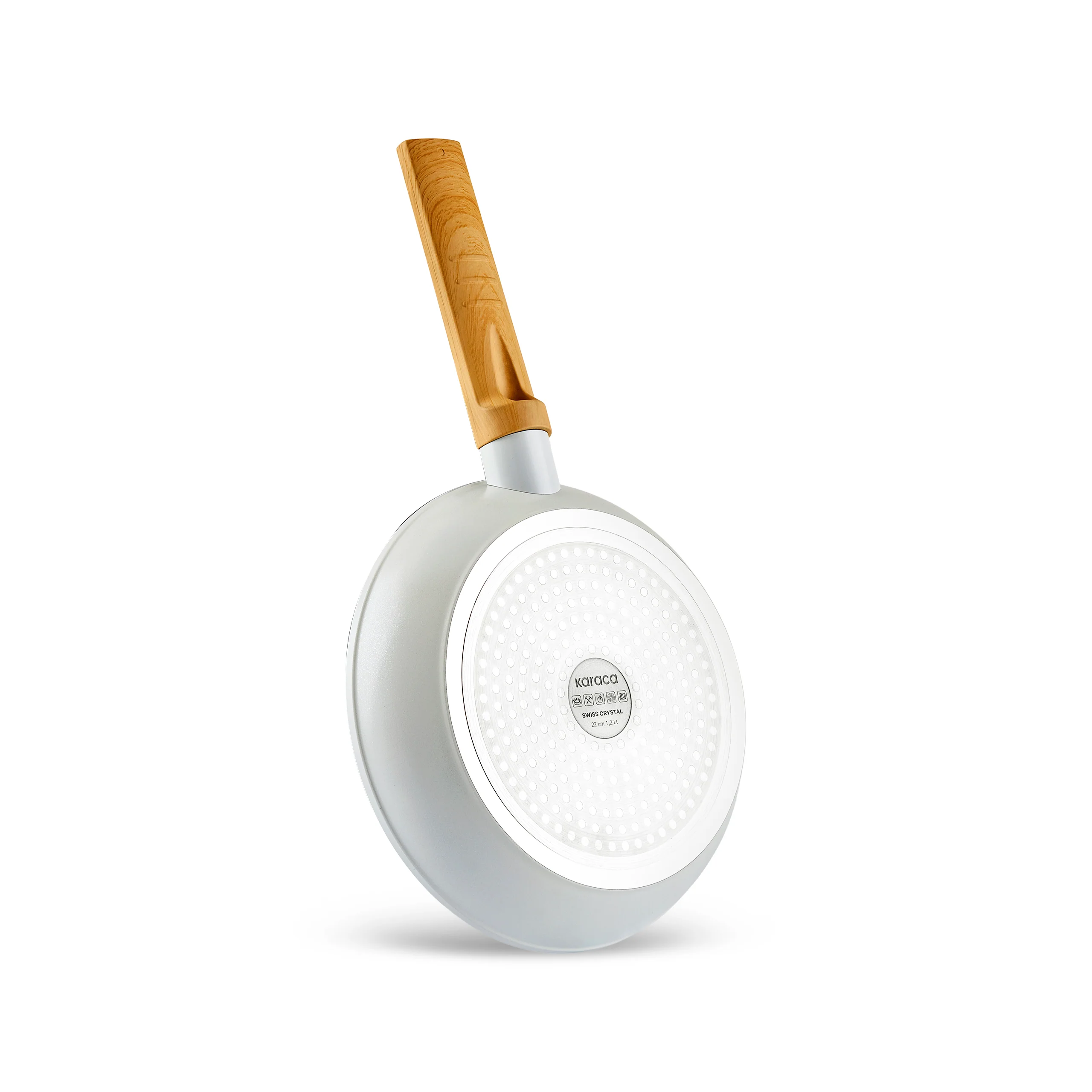 Karaca Swiss Crystal Almond Cream 12-Piece Non-Stick Induction Ceramic Cookware Set, Cream - Image 20