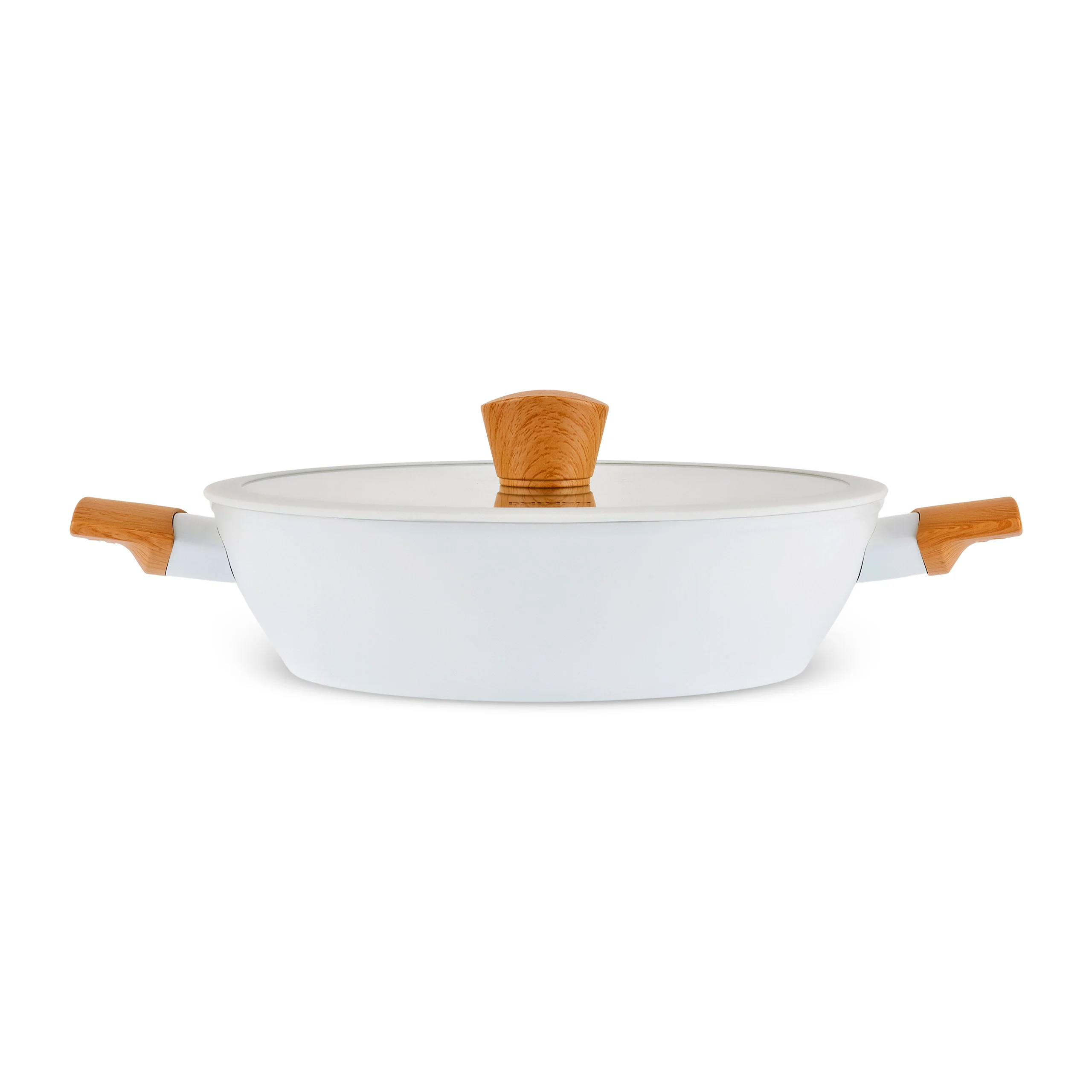 Karaca Swiss Crystal Almond Cream 12-Piece Non-Stick Induction Ceramic Cookware Set, Cream - Image 21