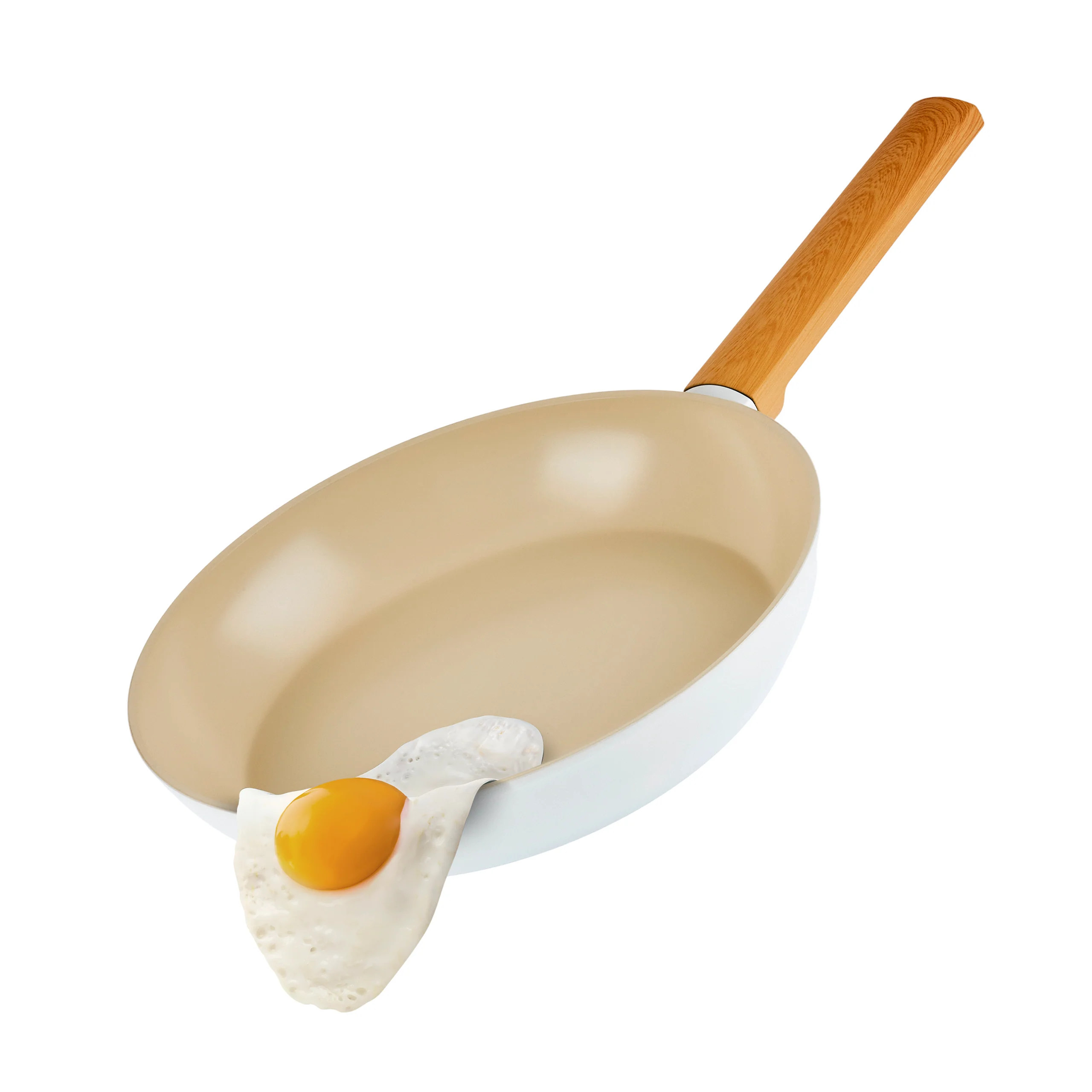 Karaca Swiss Crystal Almond Cream 12-Piece Non-Stick Induction Ceramic Cookware Set, Cream - Image 22