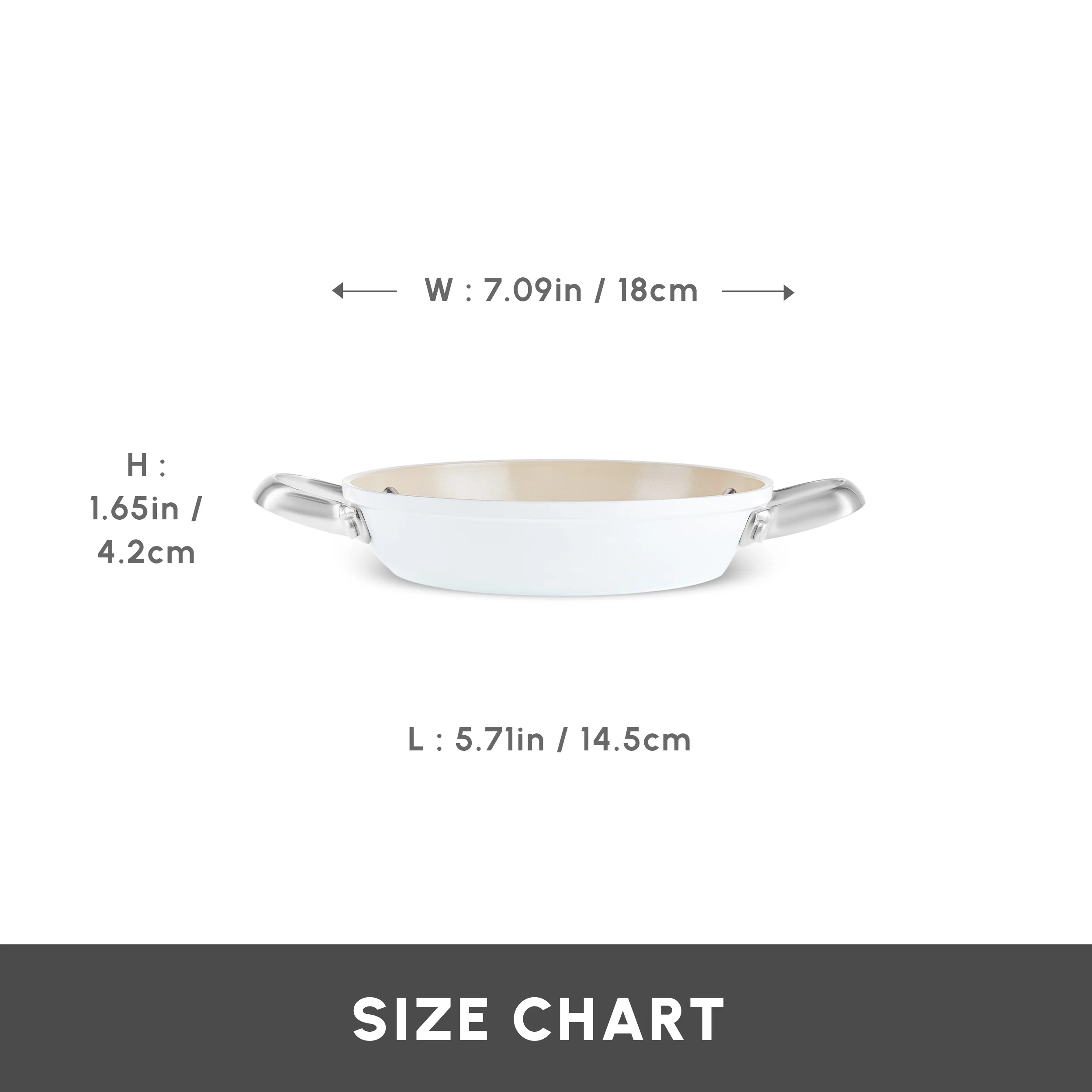 Karaca Swiss Crystal Almond Cream Non-Stick Induction Stainless Steel Handle Shallow Pan, 18cm, Cream - Image 2