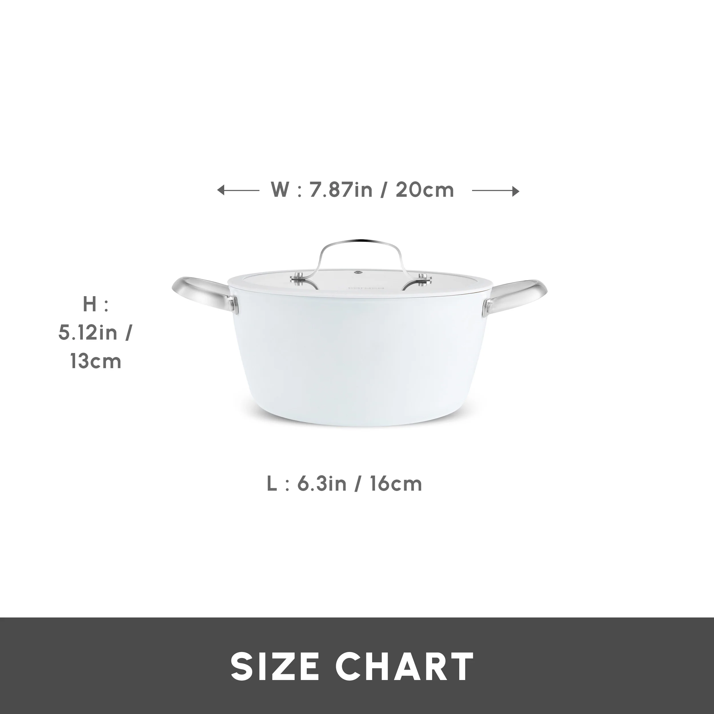 Karaca Swiss Crystal Almond Cream Non-Stick Induction Stainless Steel Handle Casserole & Lid, 20cm, Cream - Image 2