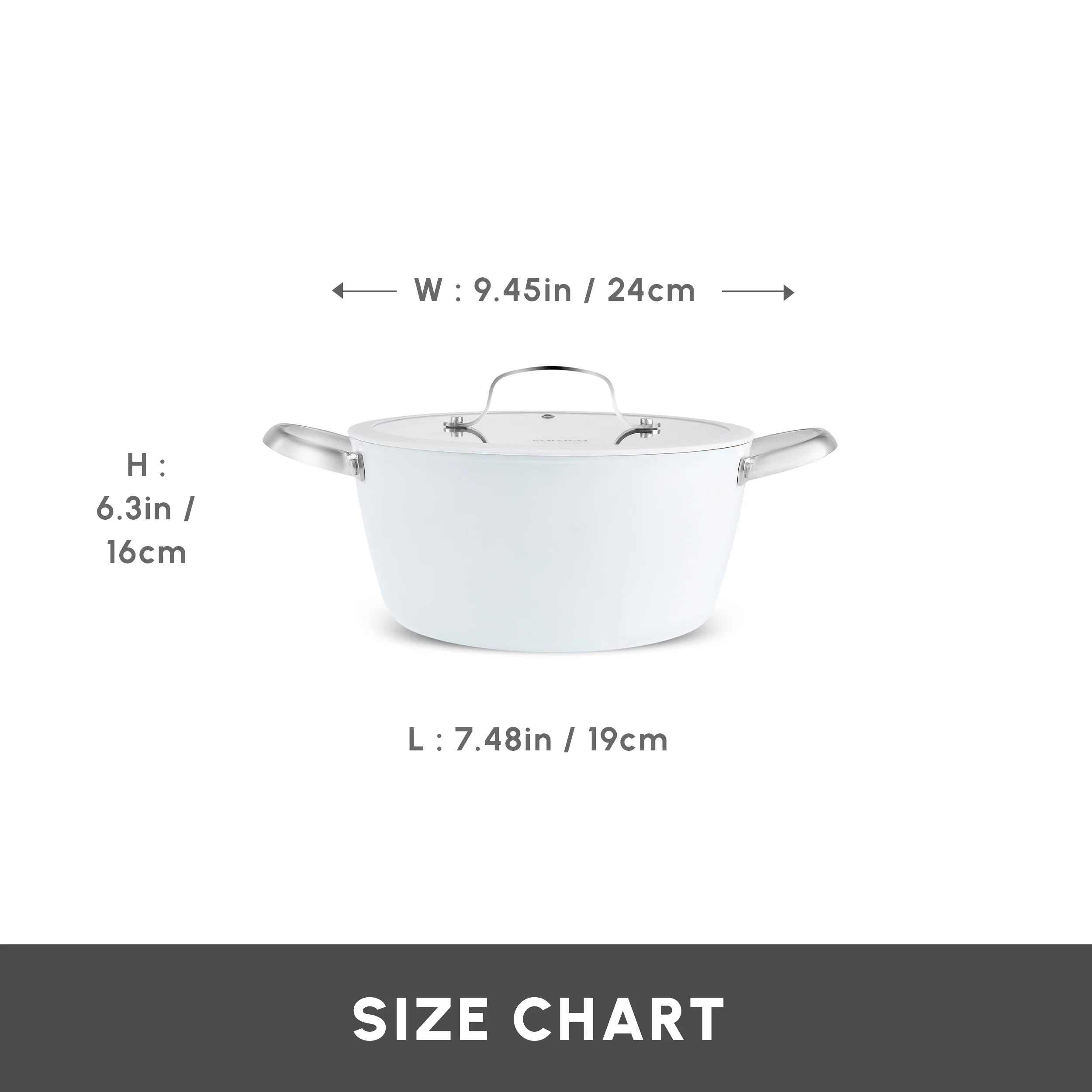 Karaca Swiss Crystal Almond Cream Non-Stick Induction Stainless Steel Handle Casserole & Lid, 24cm, Cream - Image 2