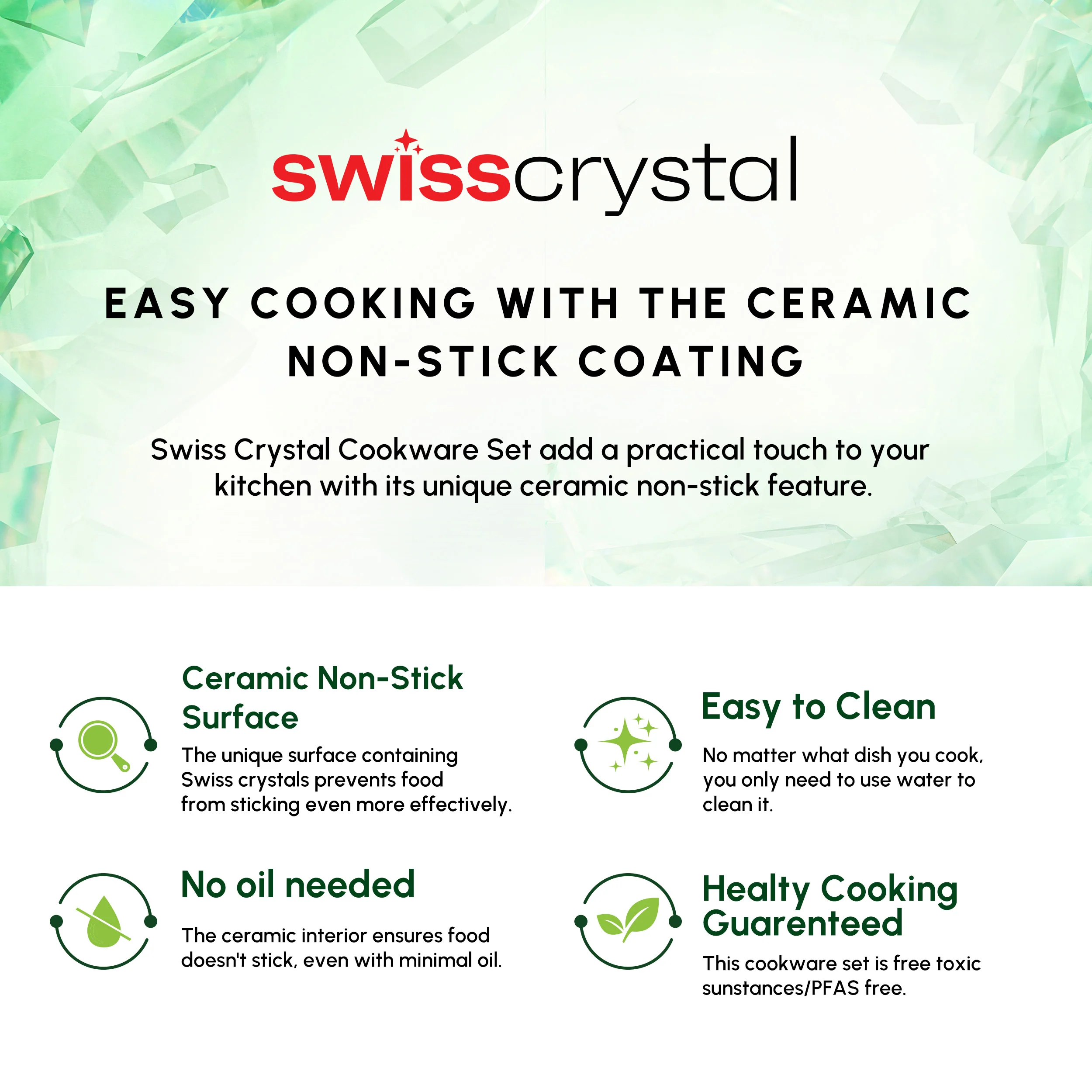 Karaca Swiss Crystal Almond Cream Non-Stick Induction Stainless Steel Handle Pan, 26cm, Cream - Image 4