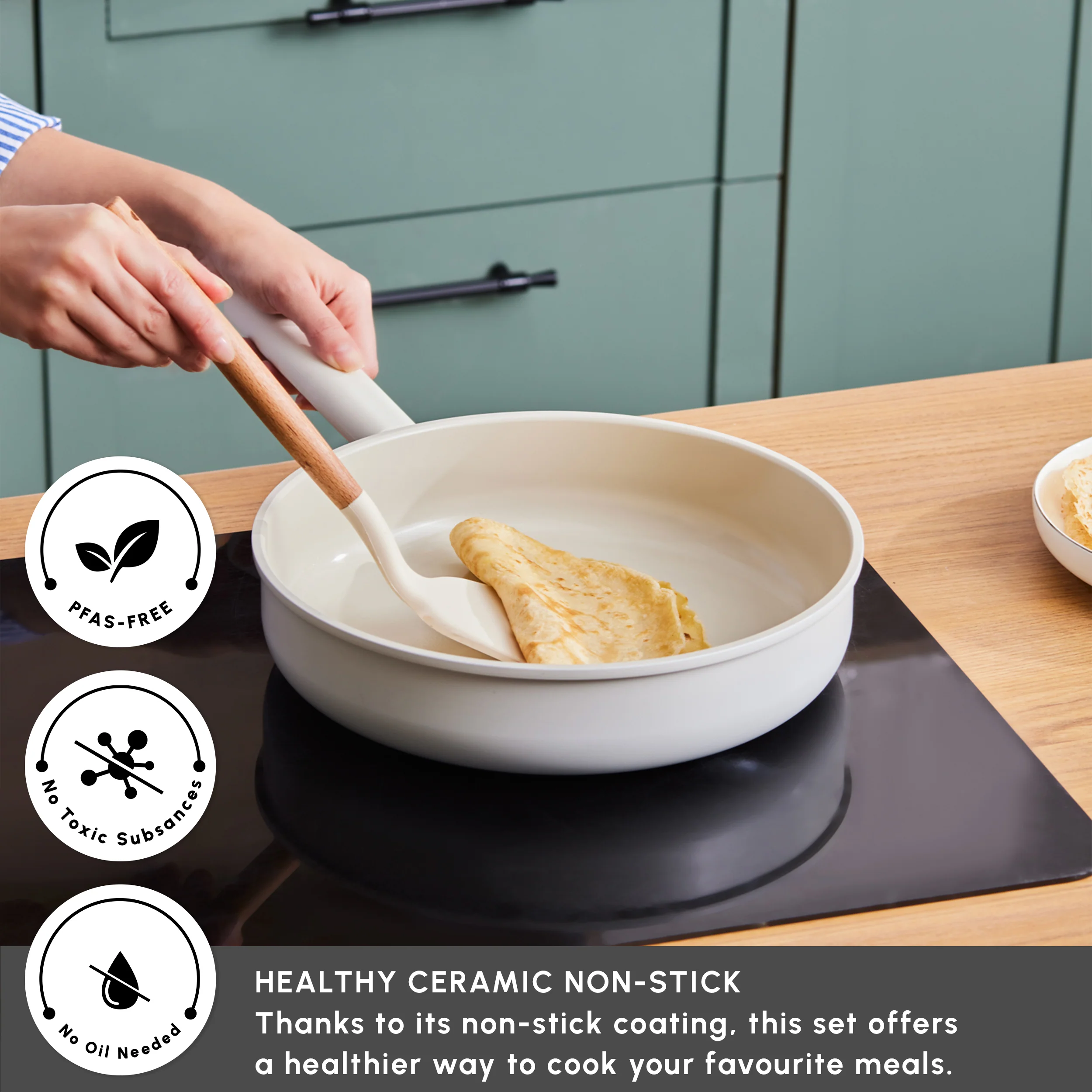 Karaca Swiss Crystal Valenti Ceramica 7-Piece Non-Stick Induction Cookware Set - Image 4