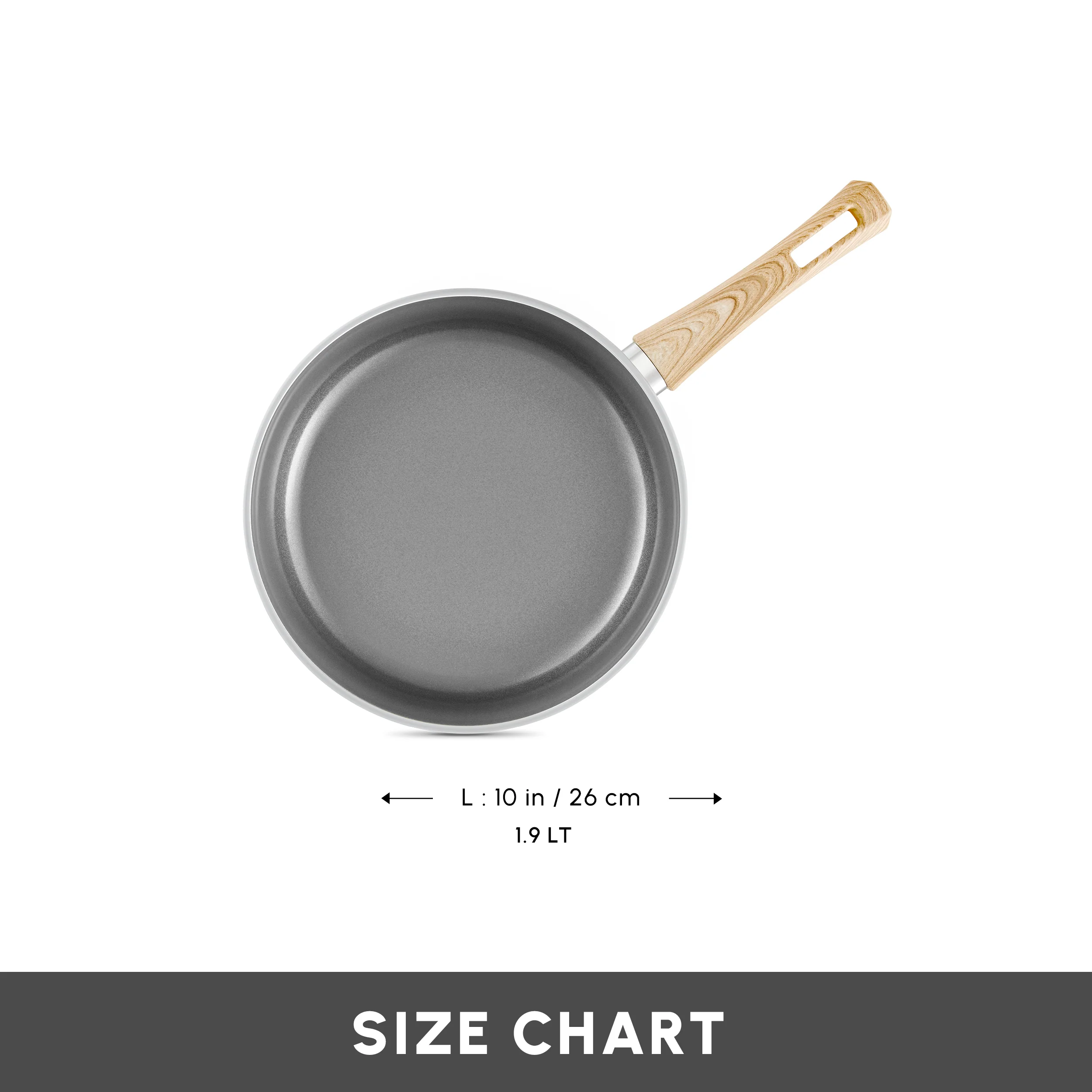 Karaca Swiss Crystal Non-Stick Induction Frying Pan, 26cm, Creamy - Image 2