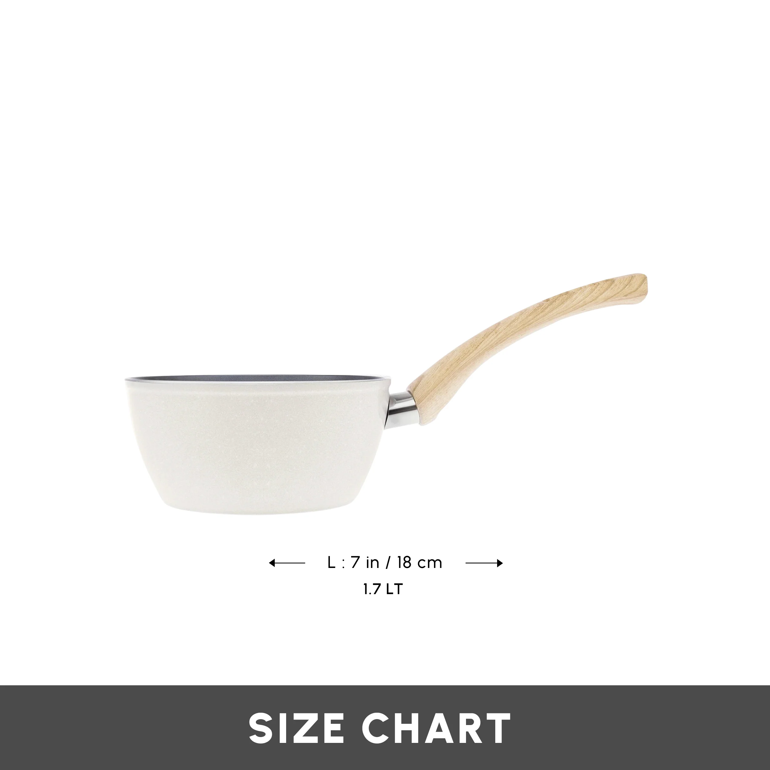 Karaca Swiss Crystal Non-Stick Induction Saucepan, 18cm, Creamy - Image 2