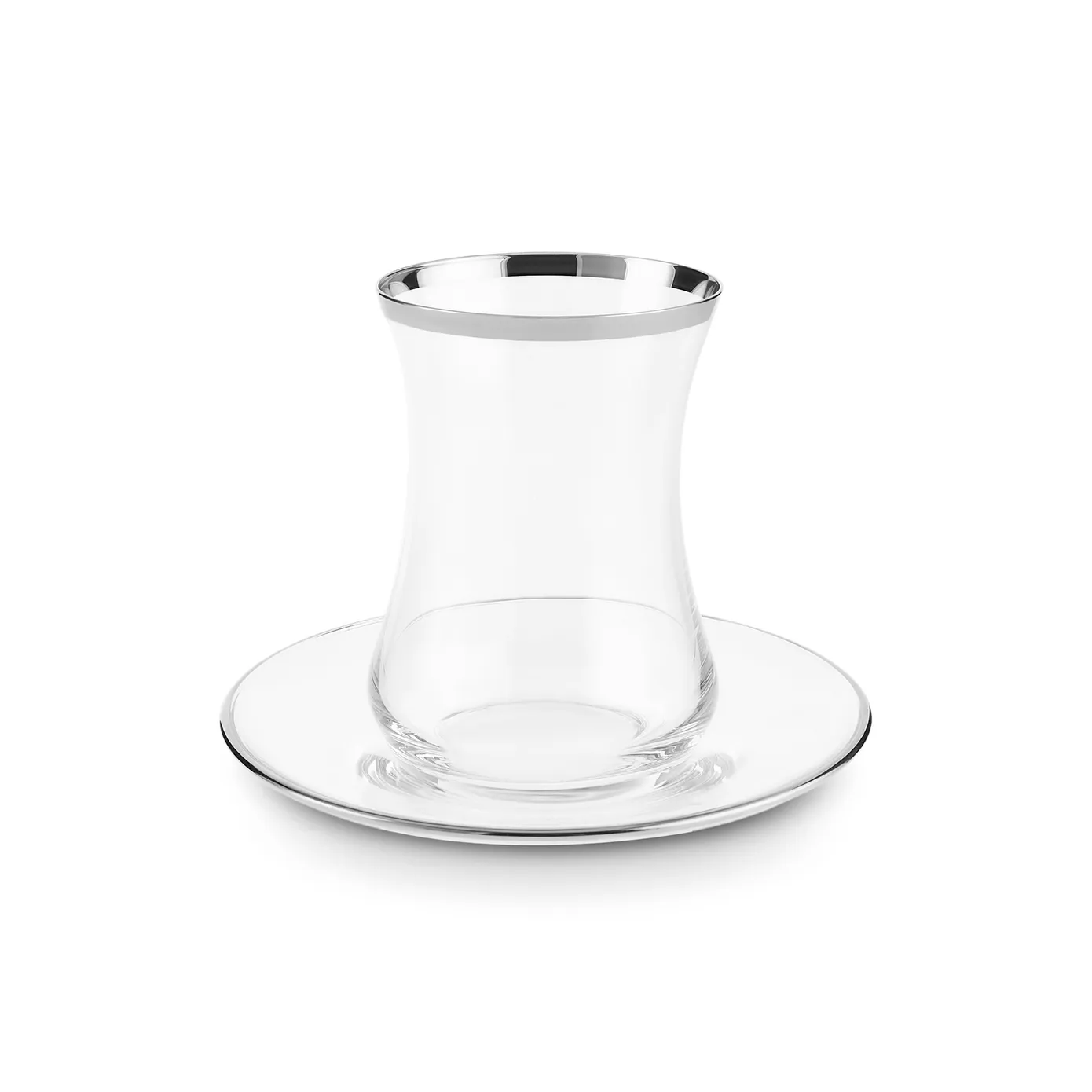 Karaca Sydney 12-Piece Glass Turkish Tea Set for 6 People, Platinum - Image 9
