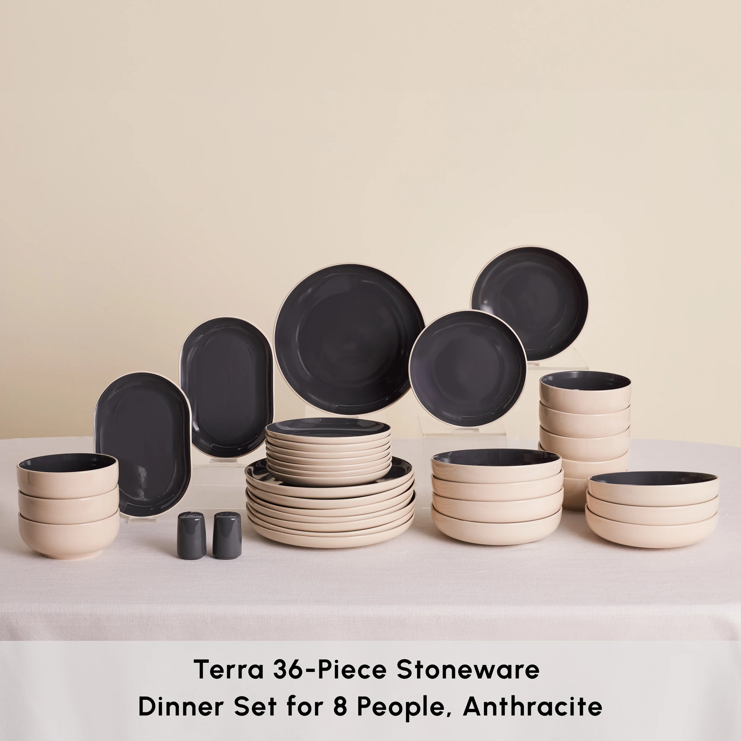Karaca Terra 36-Piece Dinner Set for 8 People, Anthratice - Image 3
