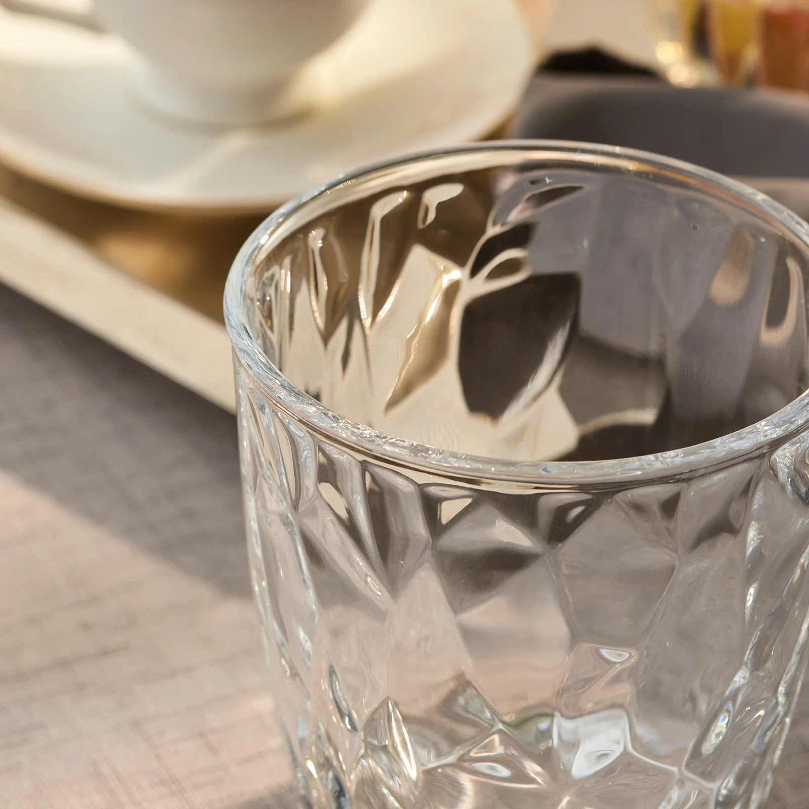 Karaca Terre Tumbler Glass, 370ml, Clear - Image 3