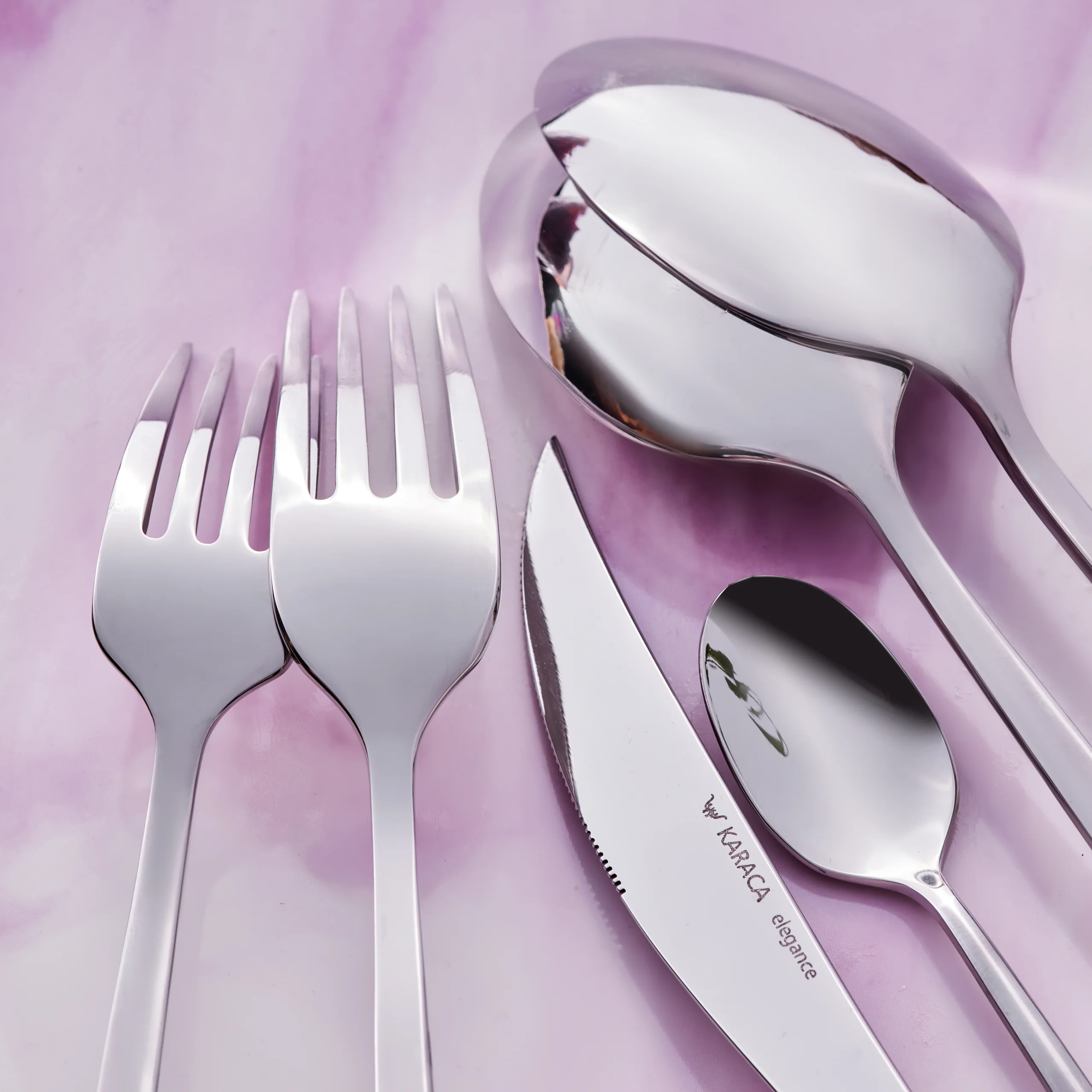 Karaca Tivoli 30-Piece Stainless Steel Cutlery Set for 6 People, Silver - Image 3