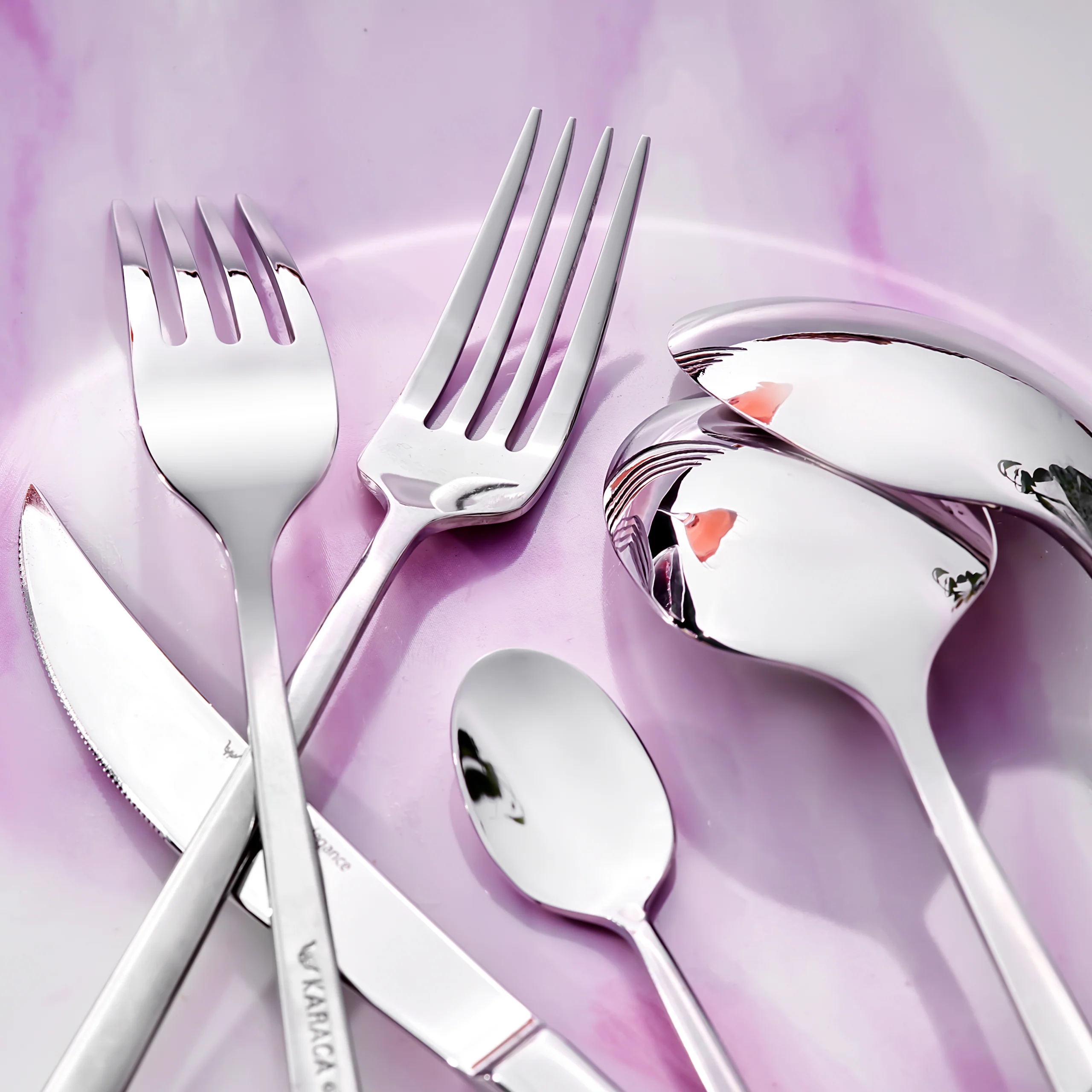 Karaca Tivoli 30-Piece Stainless Steel Cutlery Set for 6 People, Silver - Image 6