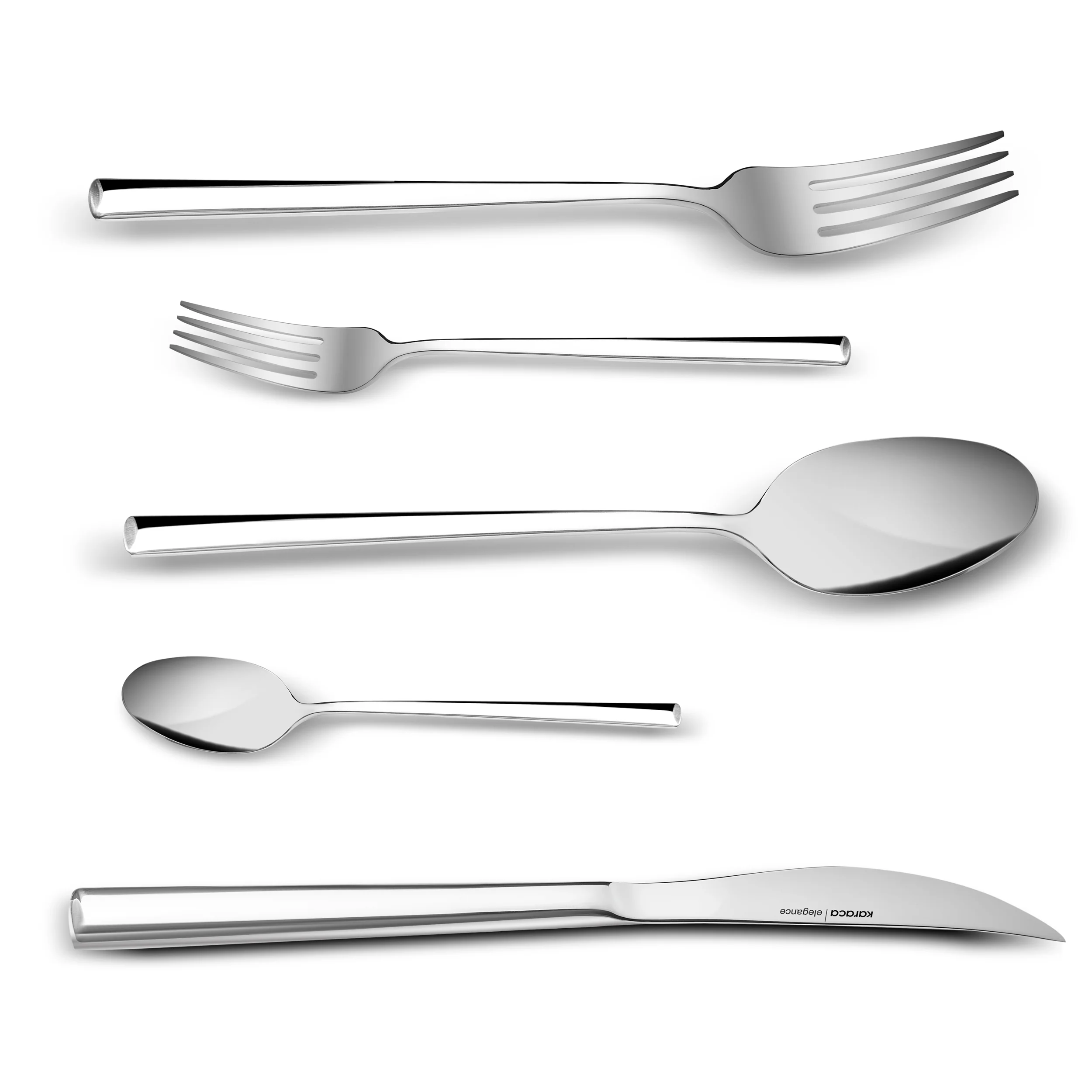 Karaca Tivoli 30-Piece Stainless Steel Cutlery Set for 6 People, Silver - Image 8