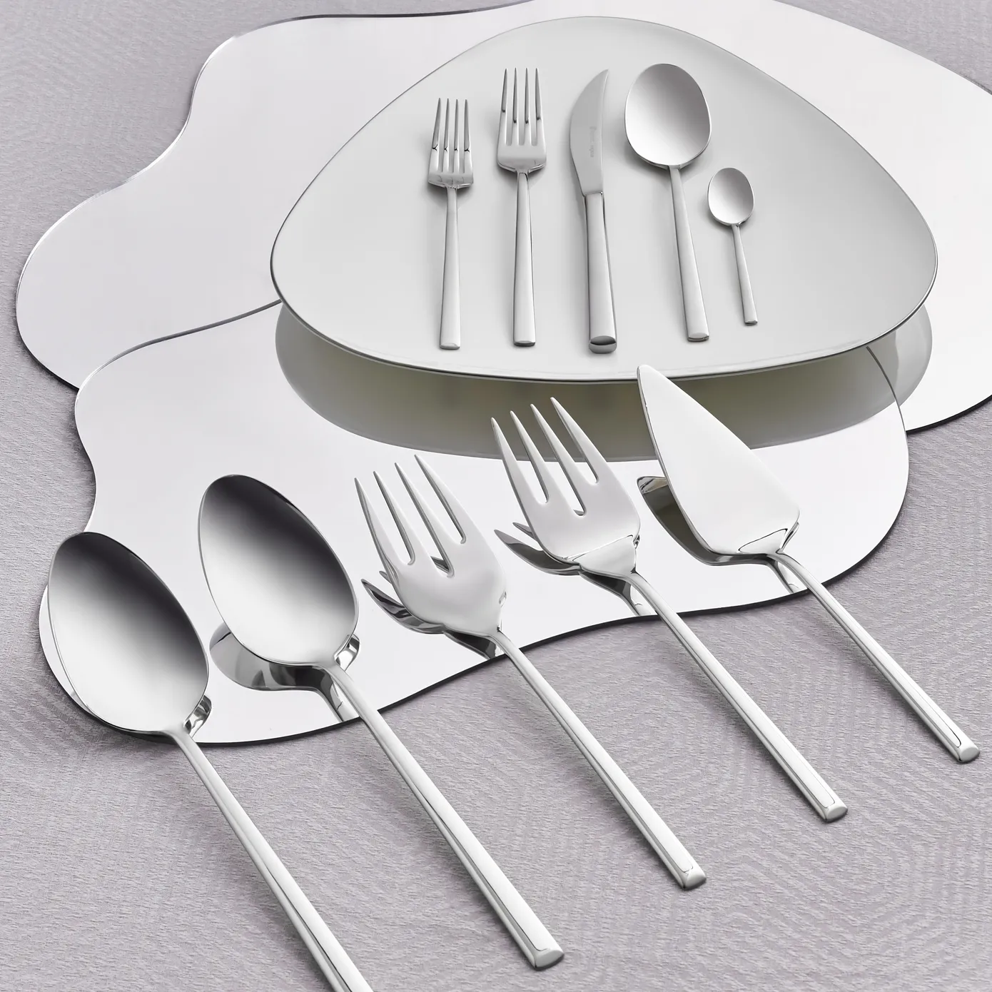 Karaca Tivoli 65-Piece Stainless Steel Cutlery Set for 12 People, Silver