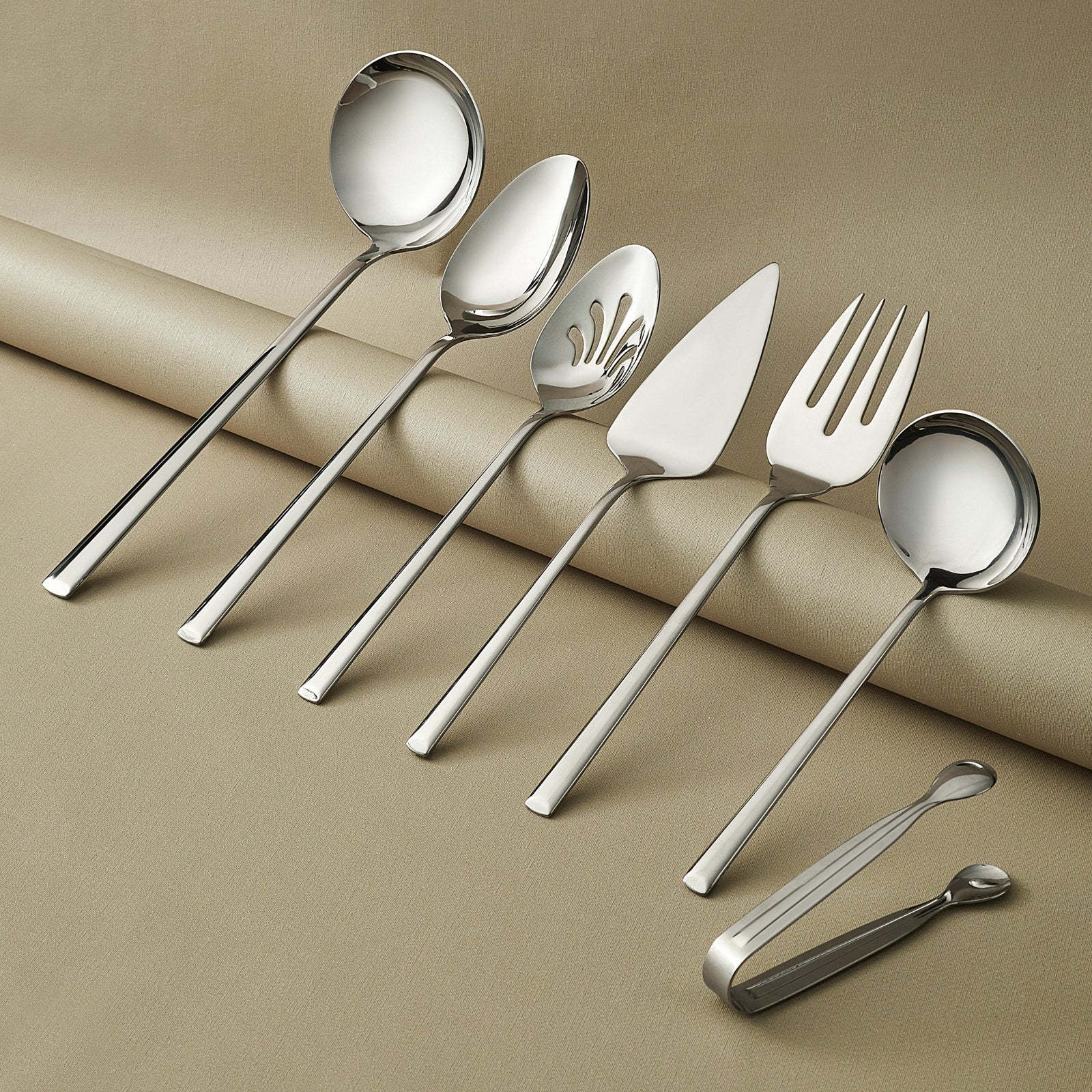 Karaca Tivoli 7-Piece Stainless Steel Boxed Serving Set, Silver