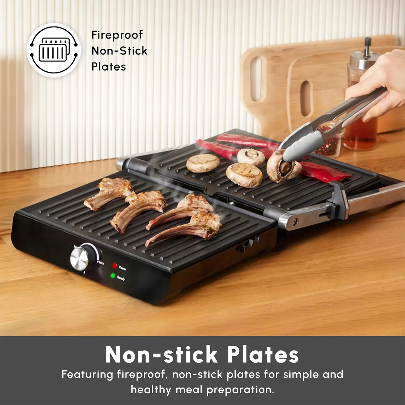 Karaca Toastmaster Grill and Sandwich Toaster, 2000W, Inox - Image 6